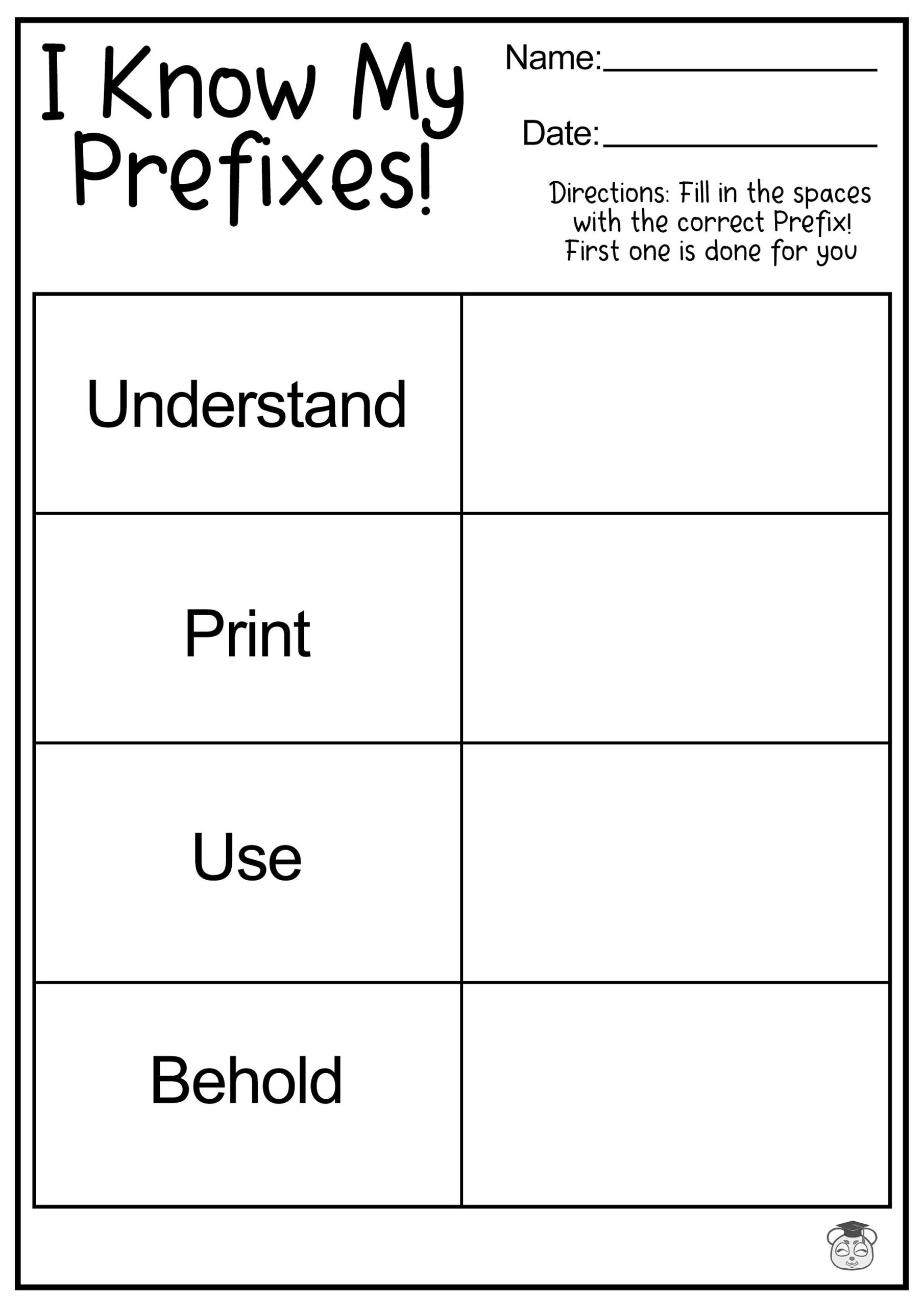 10 Printable Fill In The Prefixes English Worksheets Boost Vocabulary With Fun Prefix Activities ages 4 7 KG1 To Grade 2 Etsy