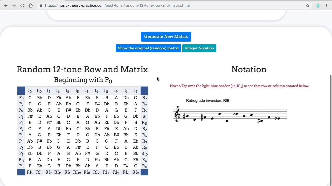 12 tone Row And Matrix Generator YouTube