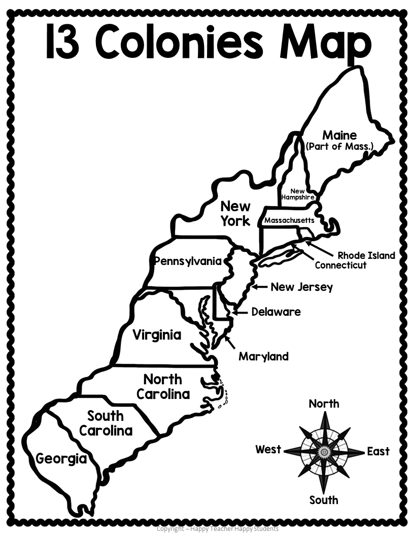 13 Colonies Map Quiz 13 Colonies Map Worksheet Blank 13 Colonies Map 13 Colonies Test Homeschool Made By Teachers