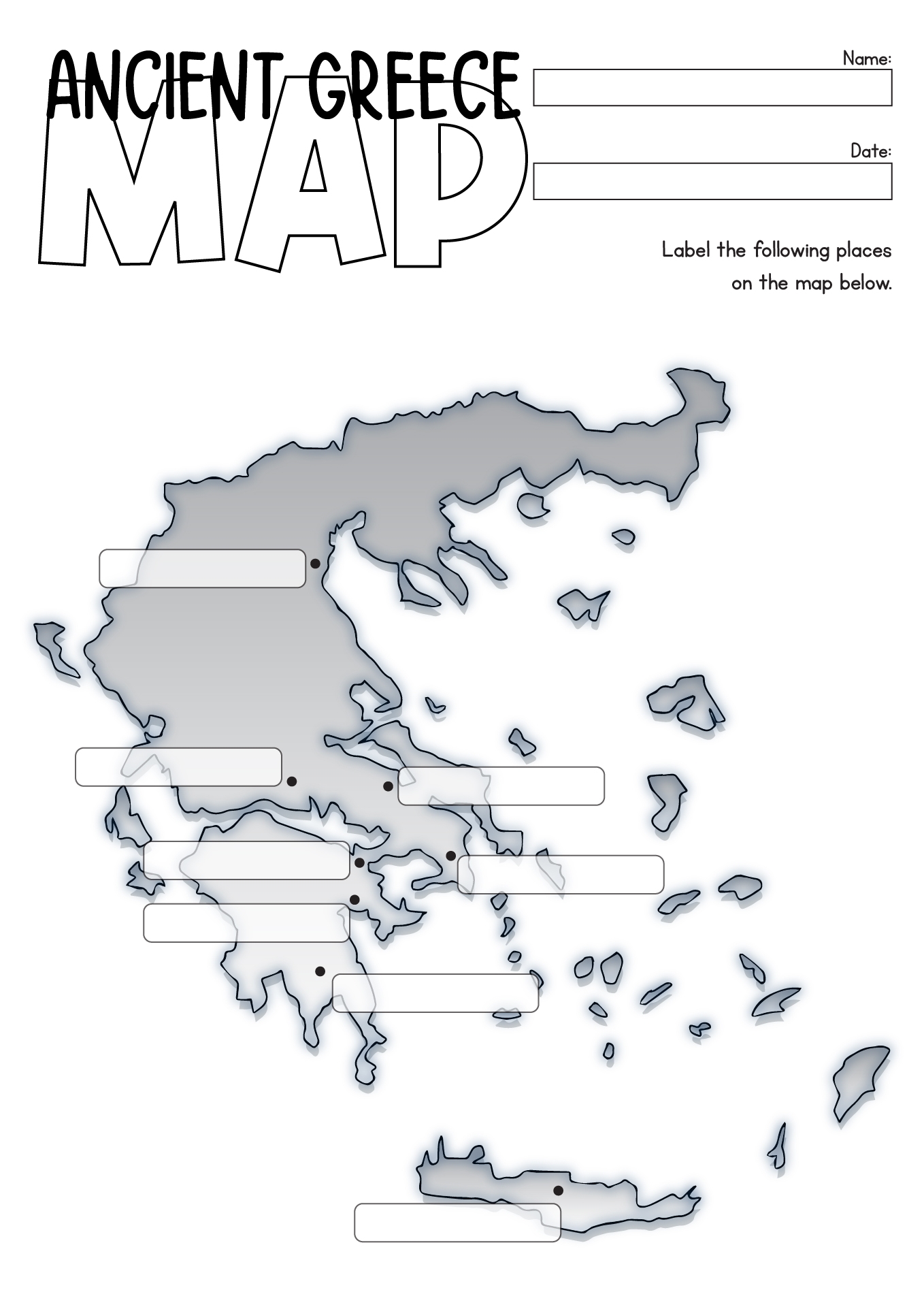 Ancient Greece Blank Map Printable
