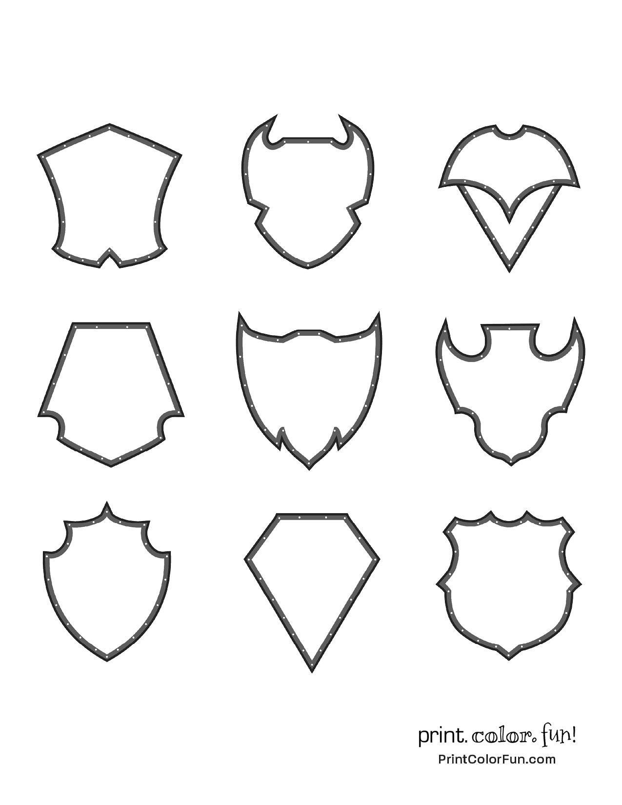 15 Coat Of Arms Template Pages Discover Medieval Magic With These Blank Shields To Color Craft At PrintColorFun