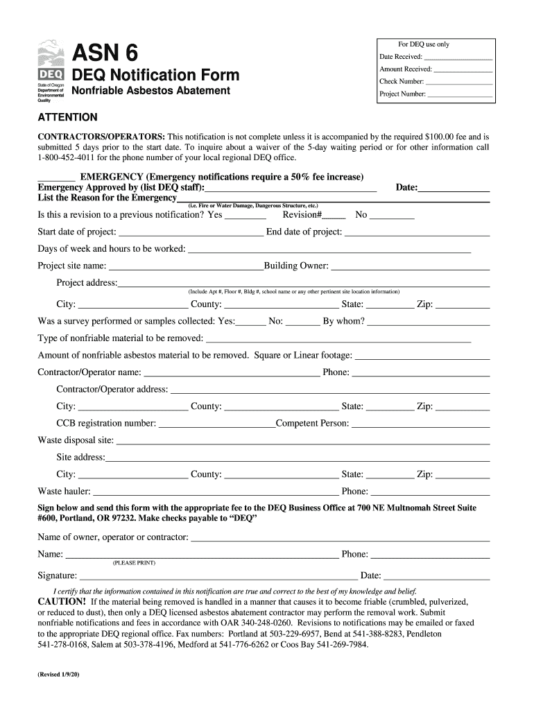 2020 2025 Form OR ASN 6 Fill Online Printable Fillable Blank PdfFiller