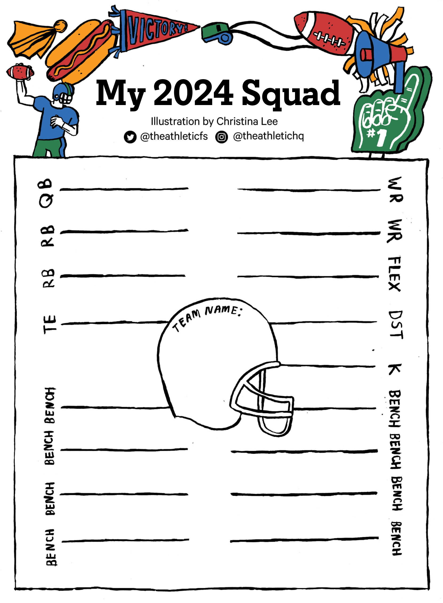 Printable Blank Fantasy Football Rosters