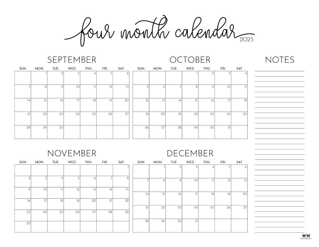 Blank Calendars To Print 2025