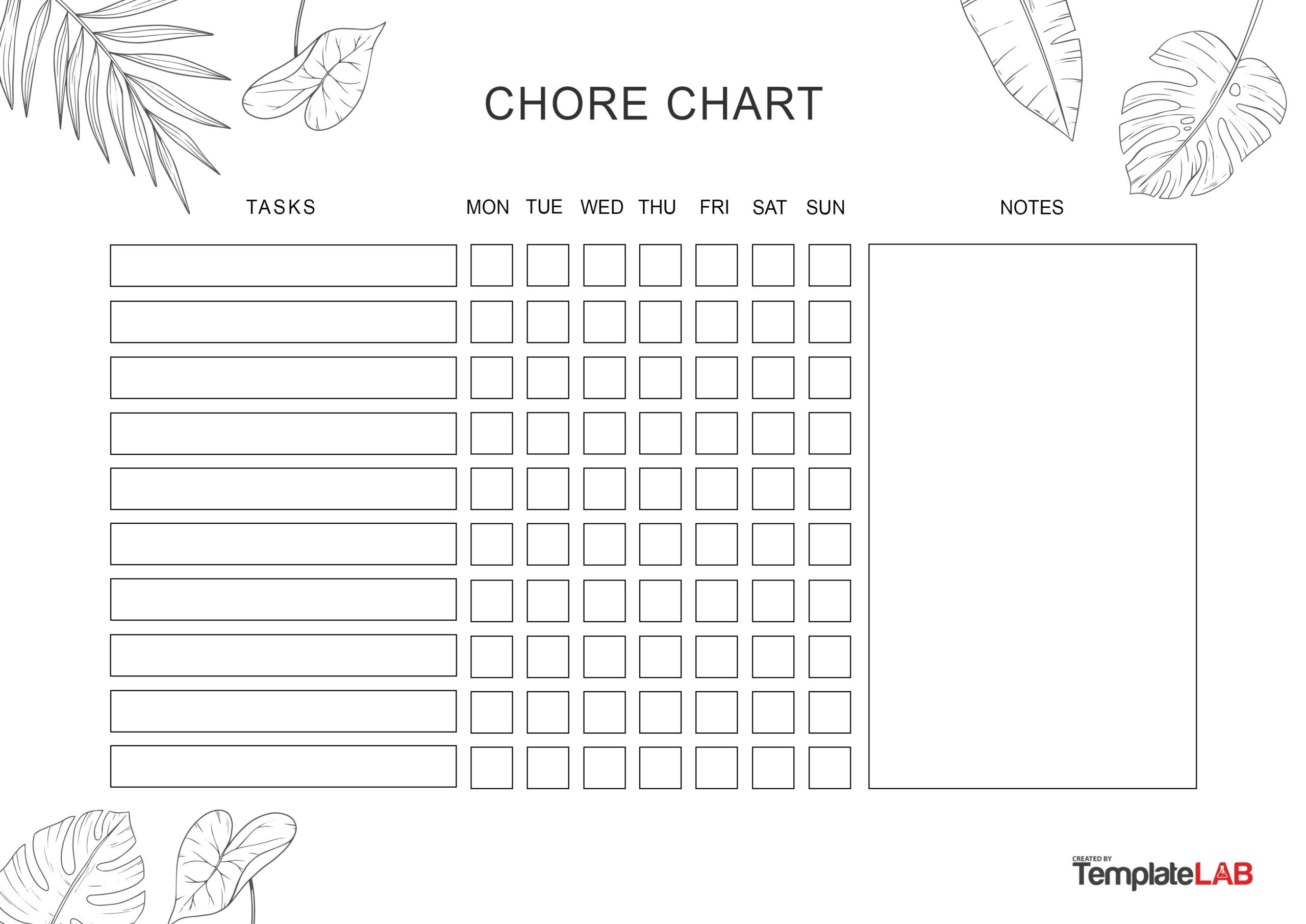 Free Blank Chore Chart Printable