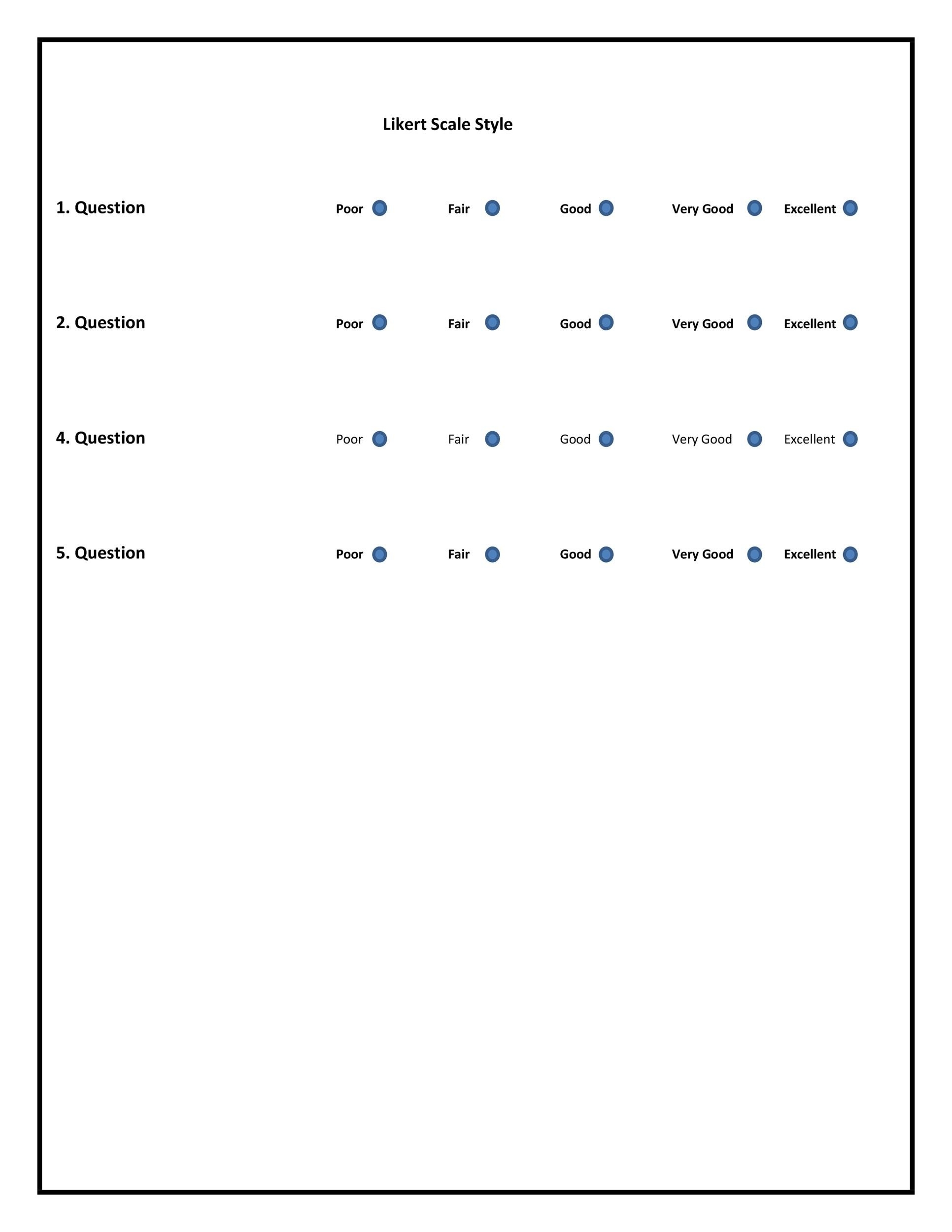 Blank 5 Point Scale Printable