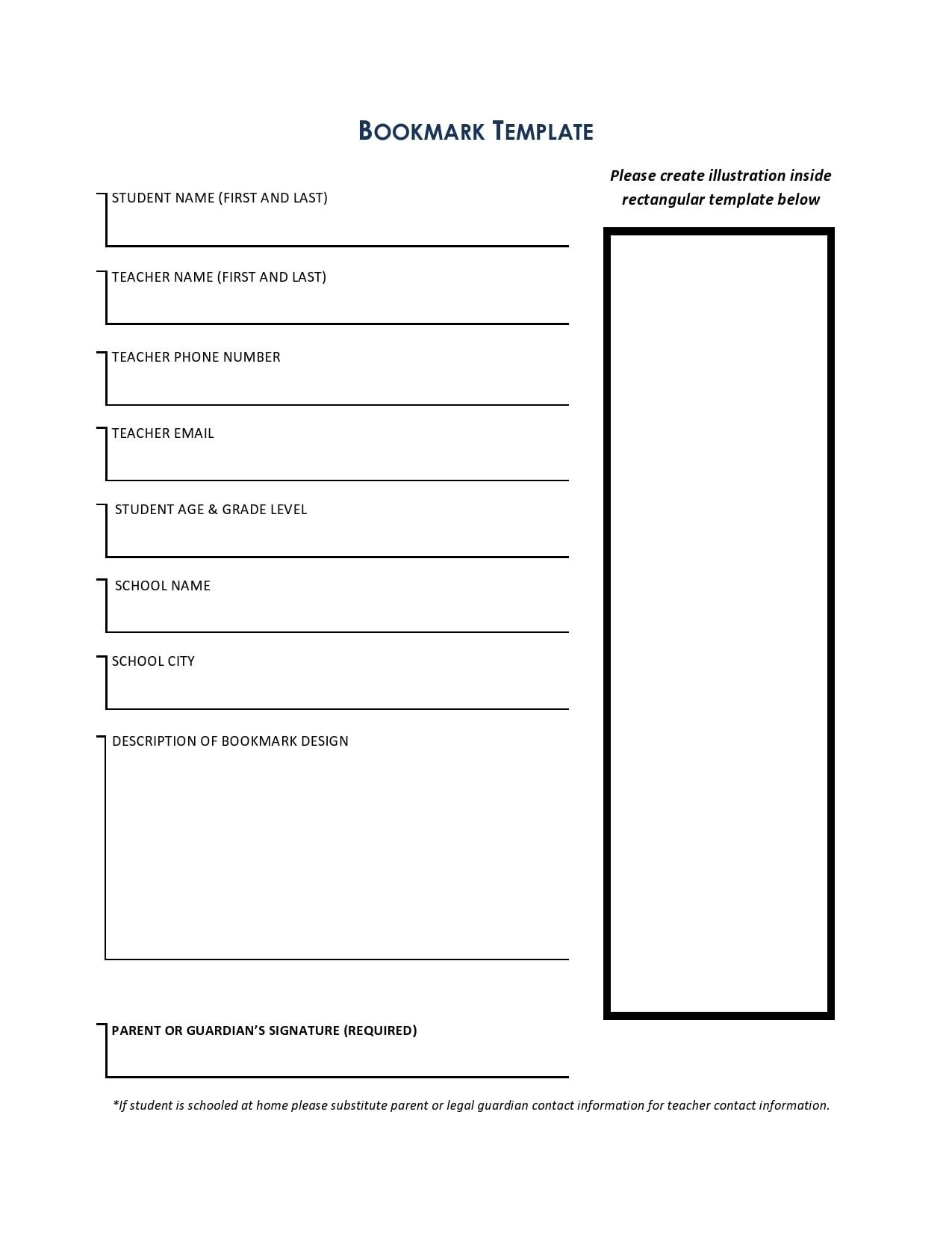 Free Printable Blank Bookmarks Templates