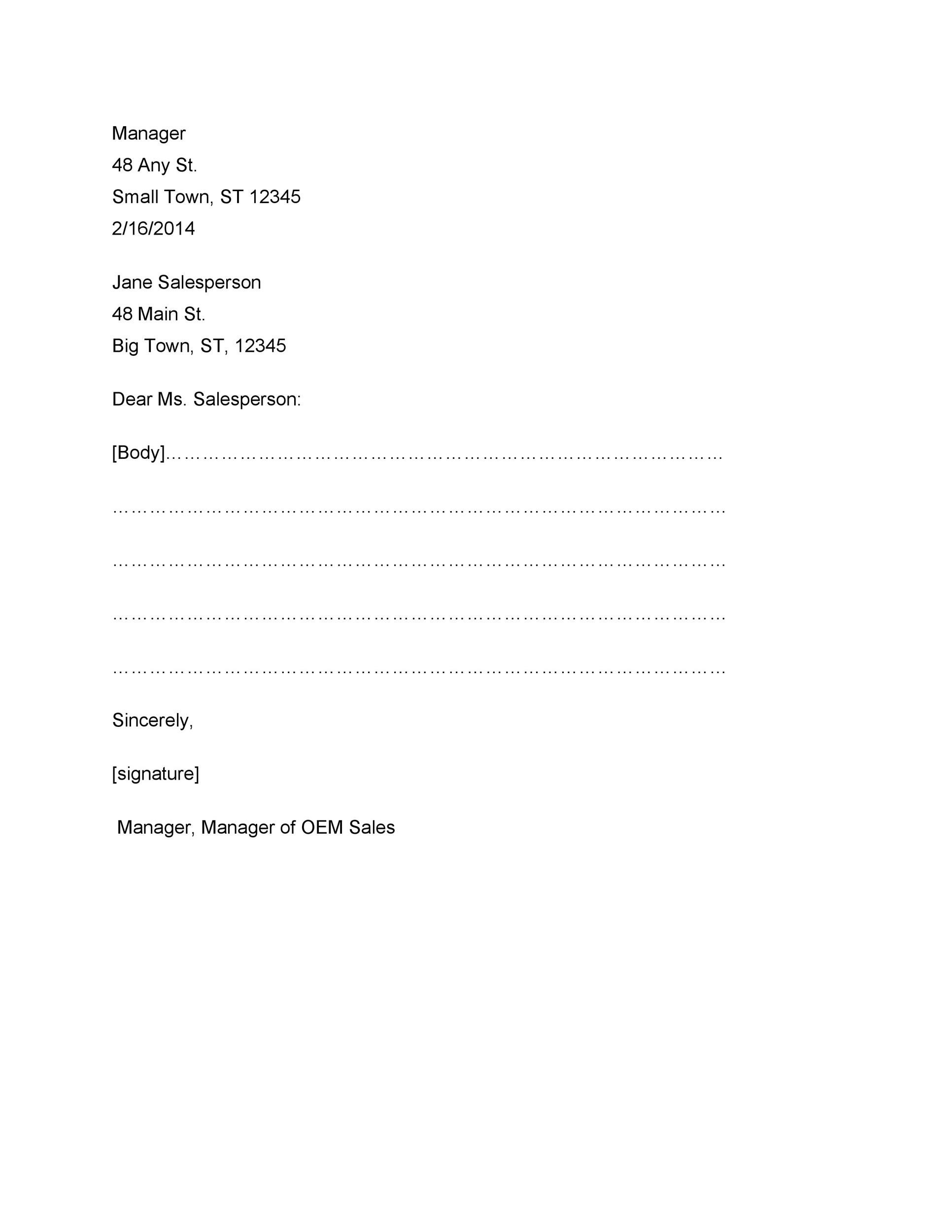 35 Formal Business Letter Format Templates Examples TemplateLab