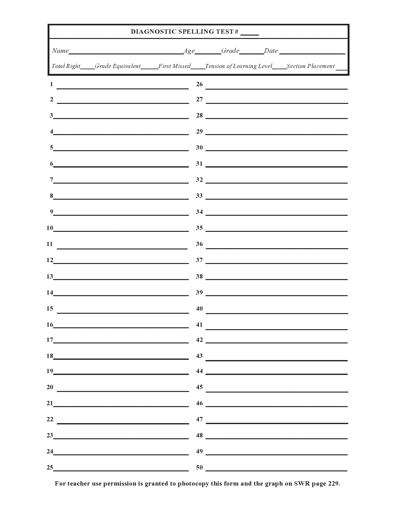 38 Printable Spelling Test Templates Word PDF TemplateLab