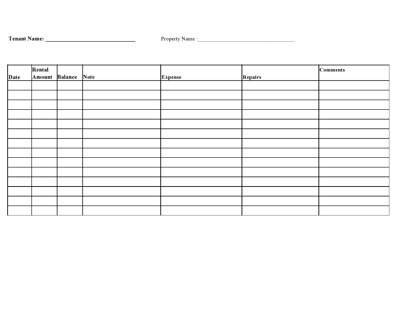 Free Printable Blank Ledger Forms