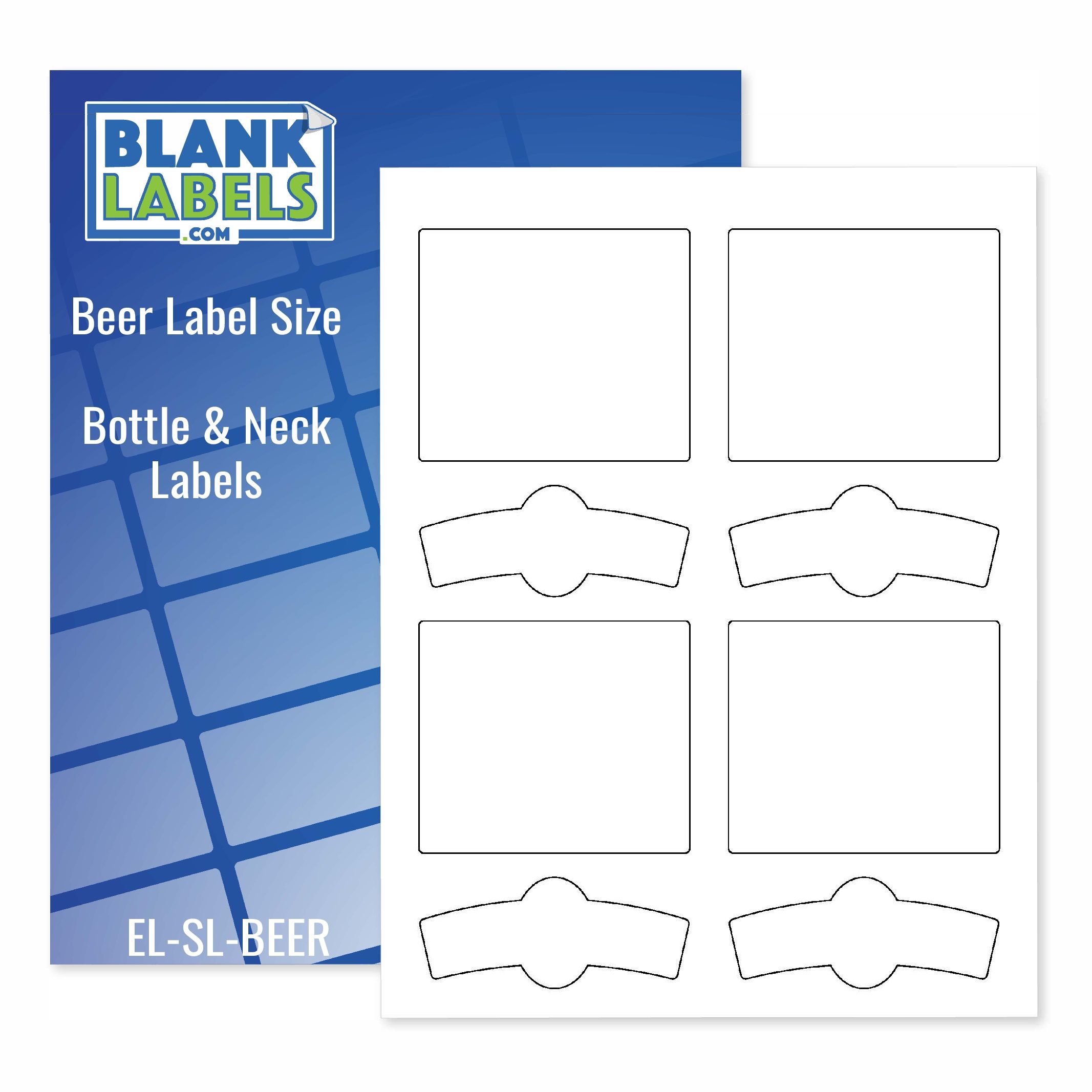4 Beer Bottle And Neck Labels Per Sheet Blank Labels