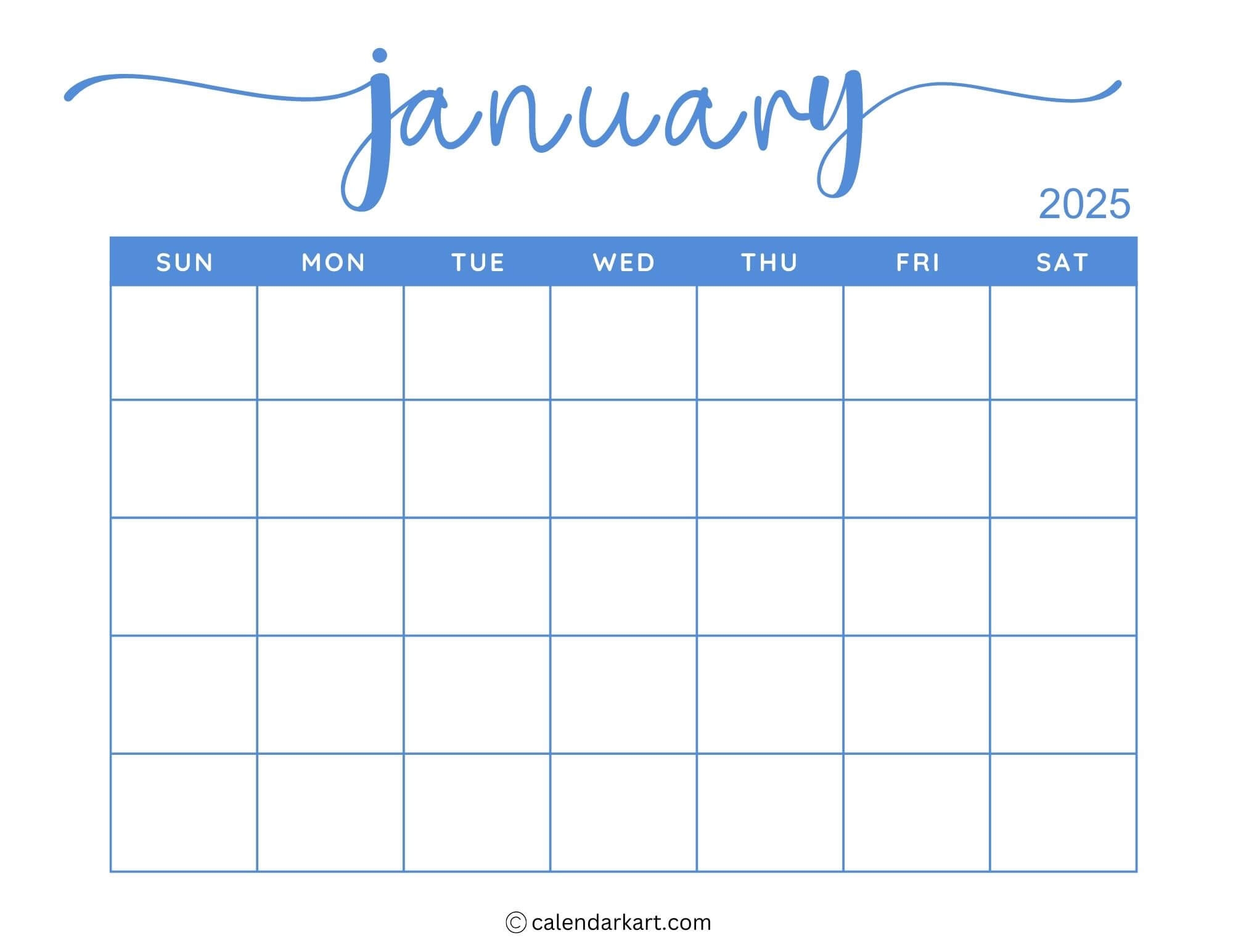 Blank 2025 Calendar Pages