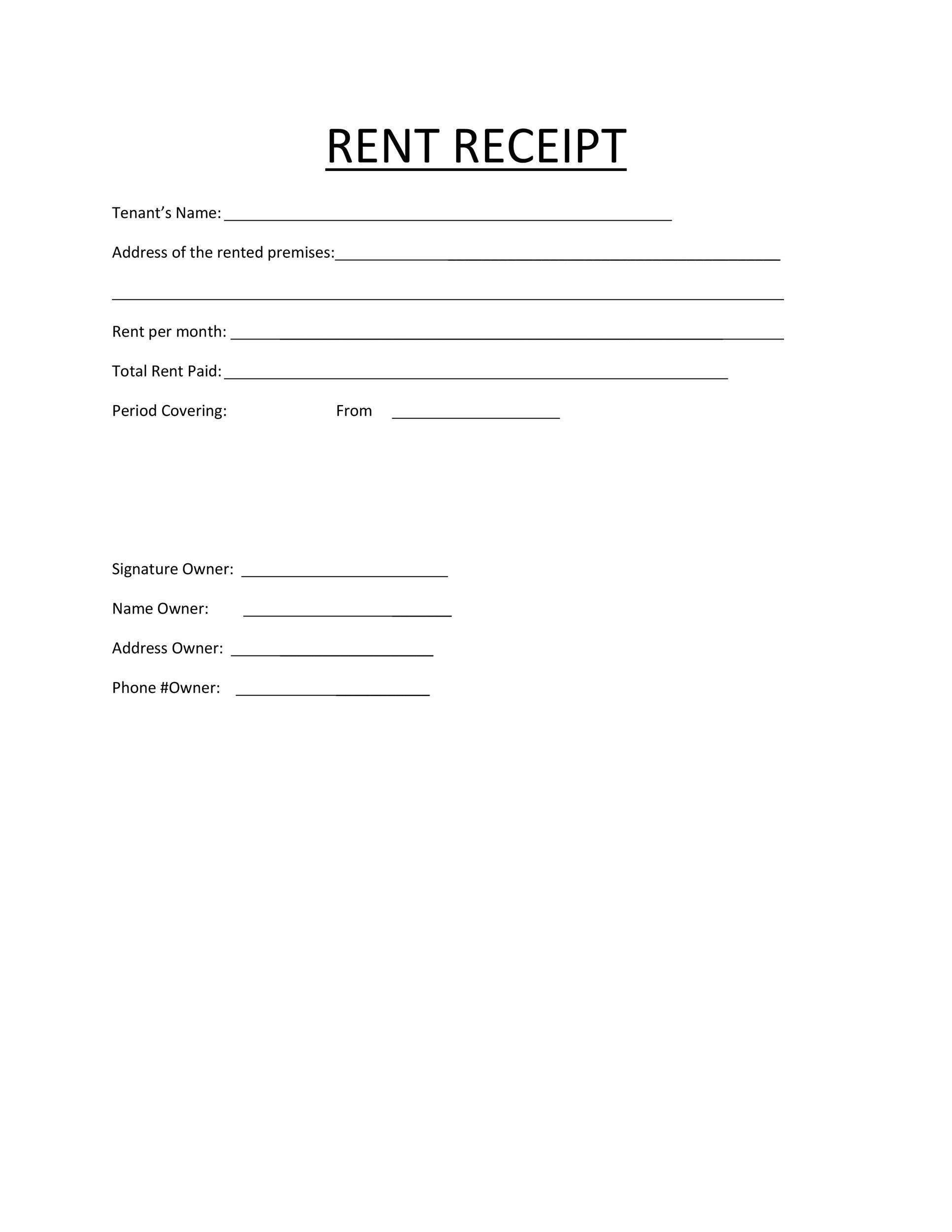 49 Printable Rent Receipts Free Templates TemplateLab Worksheets Library