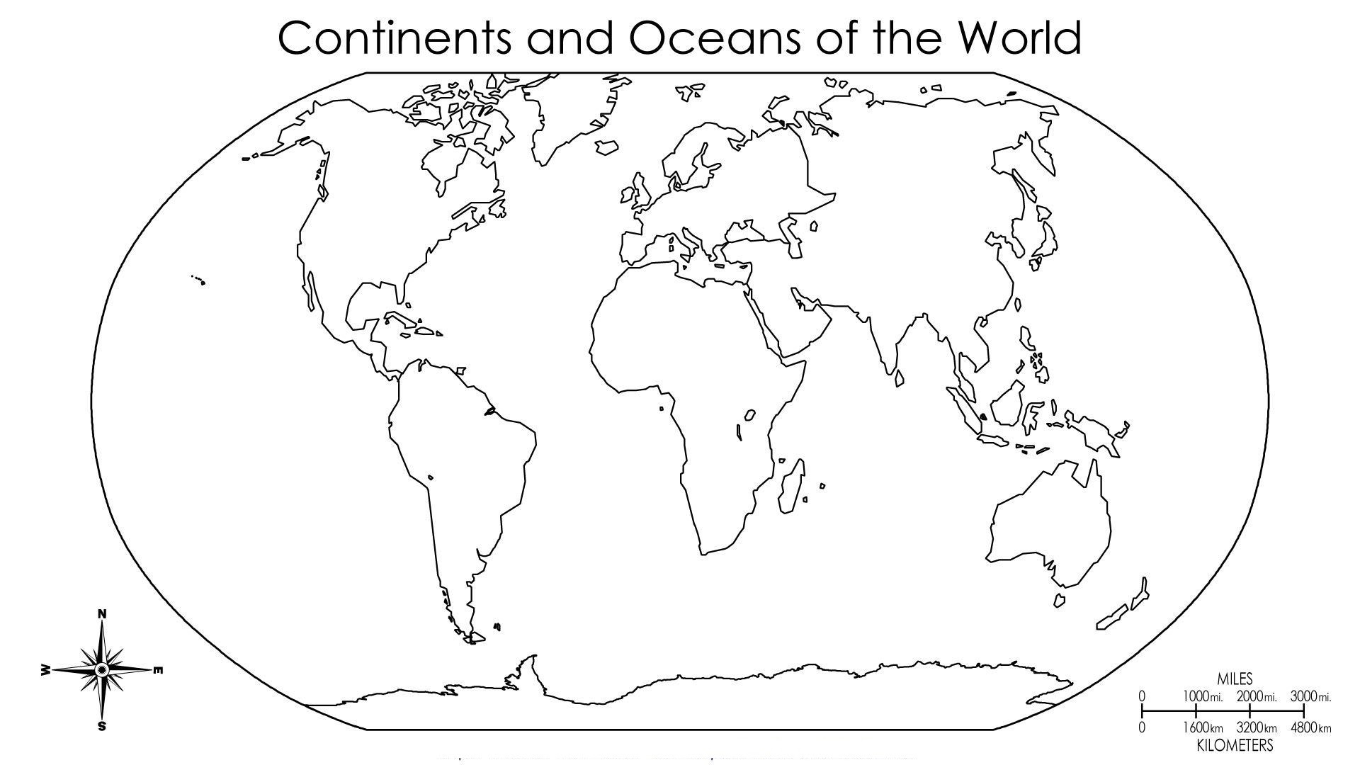 Blank World Physical Map Printable
