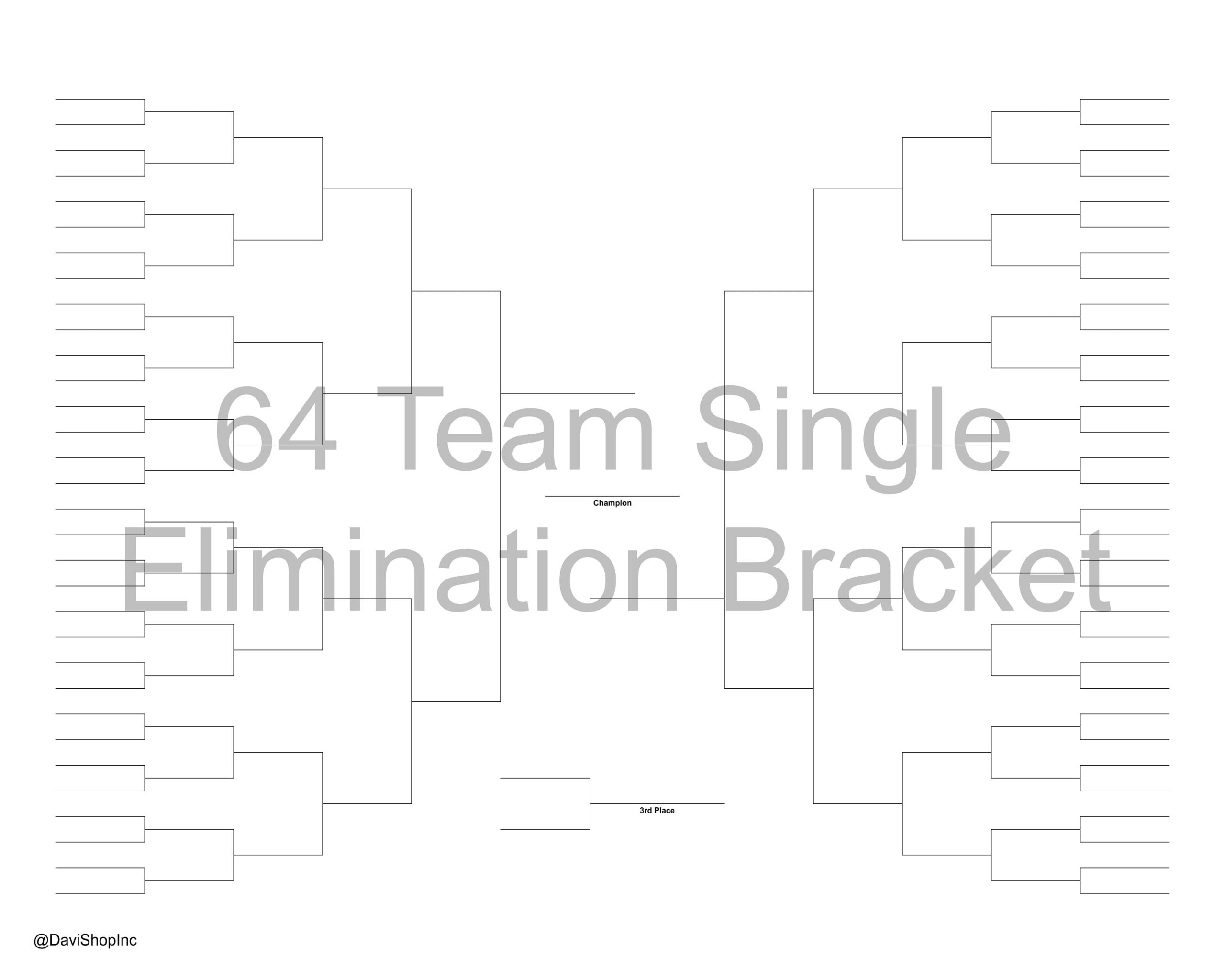 64 team Single Elimination Playoff Brackets Etsy