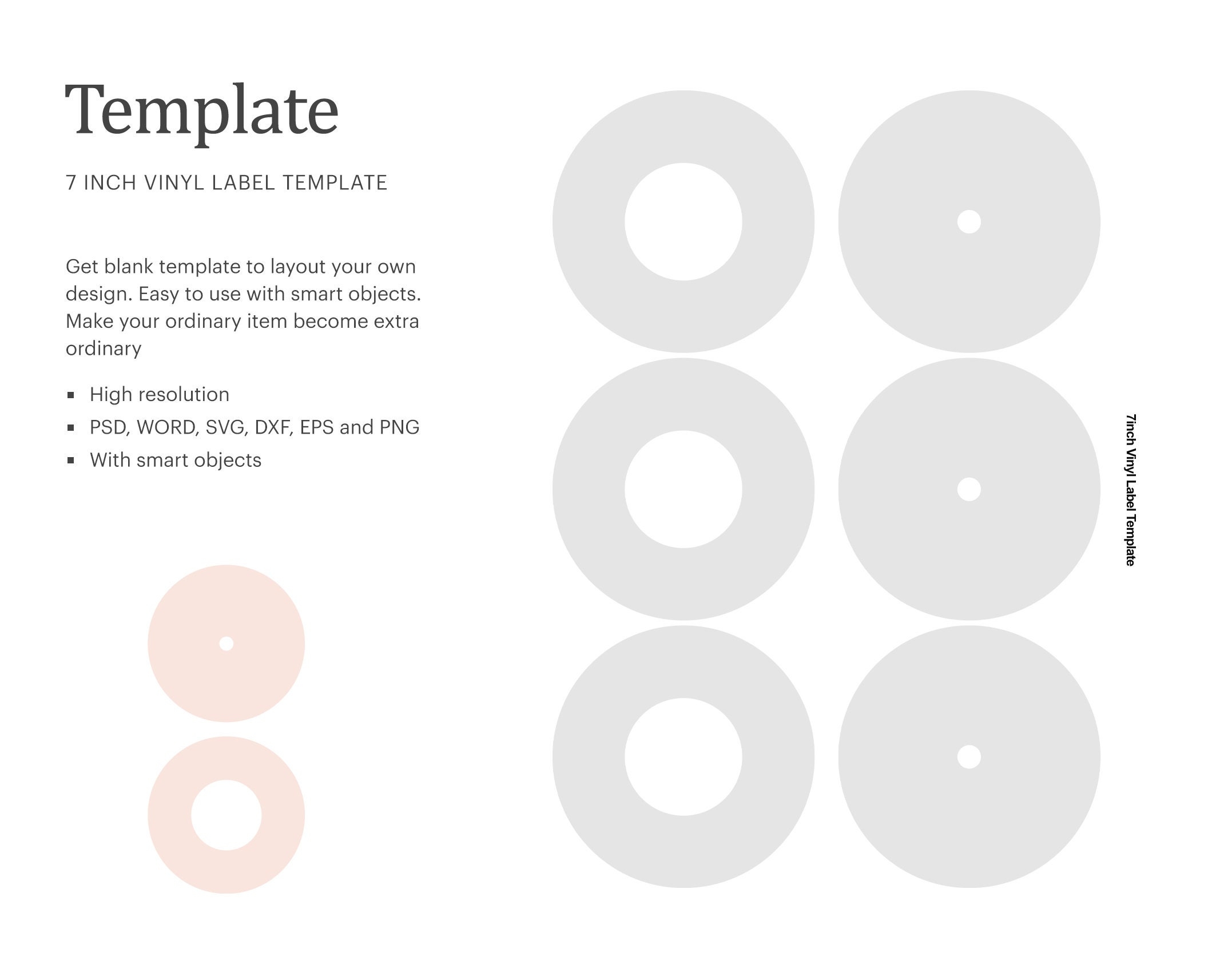 7 Vinyl Record Label Blank Template Vinyl Label Blank Label Template Cricut Silhouette Silhouette Studio Paper Size Letter Etsy