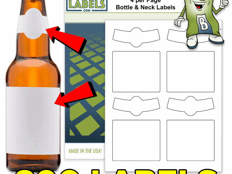 800 Blank Beer Bottle Neck Labels Home Brew Print Printable Stickers Matte Wine EBay