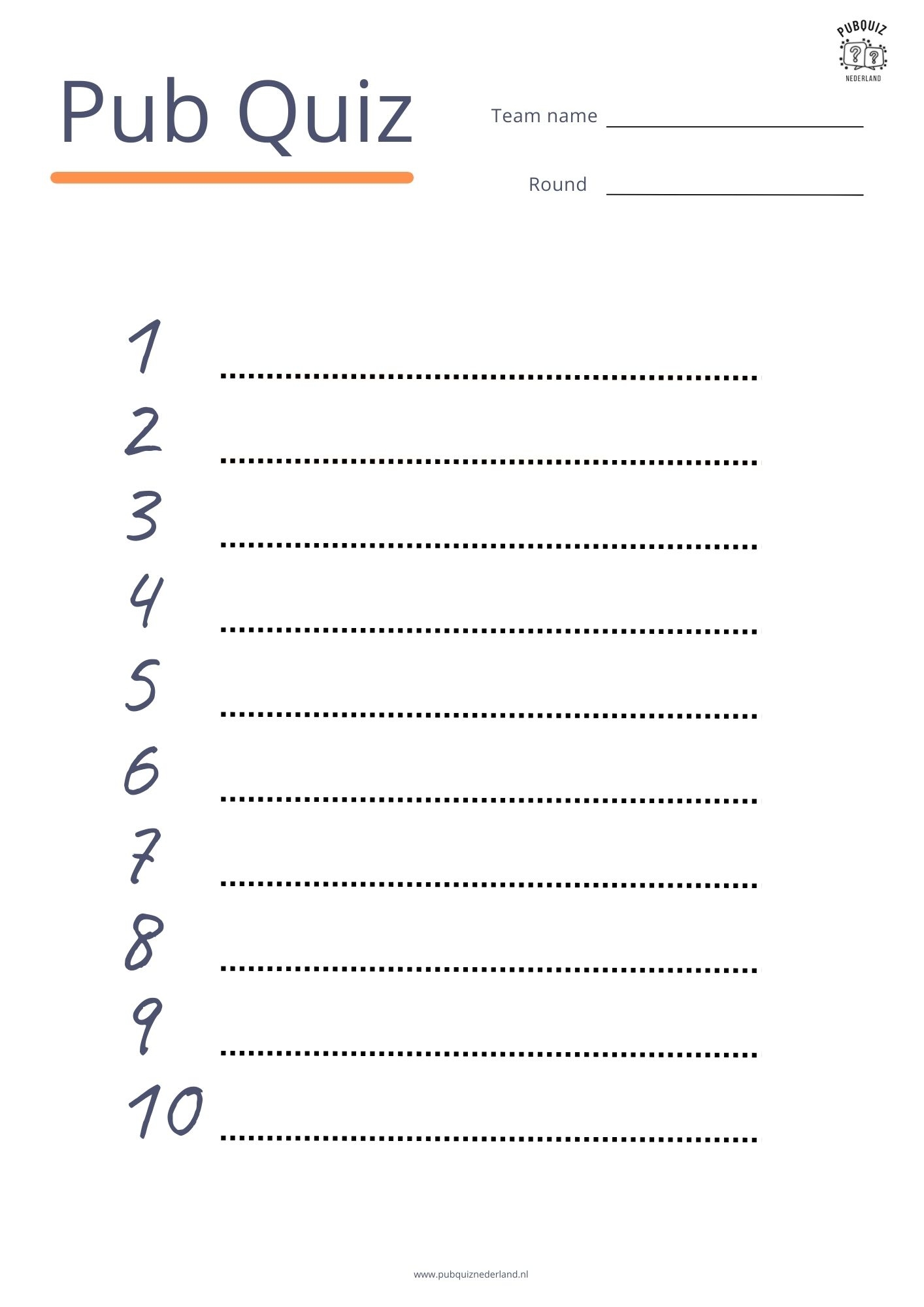 8x Free Pub Quiz Answer Sheet Download As PDF
