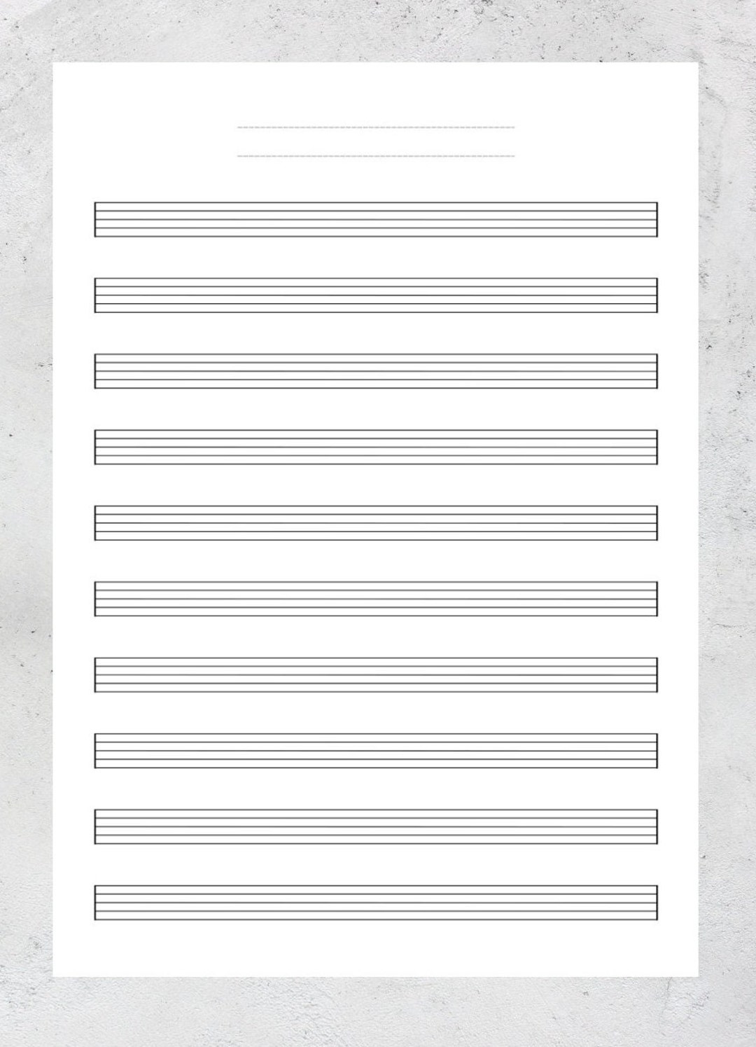 A4 Blank Sheet Music US Letter Printable Sheet Music Manuscript Paper Piano Staff Paper Blank Music Paper Etsy
