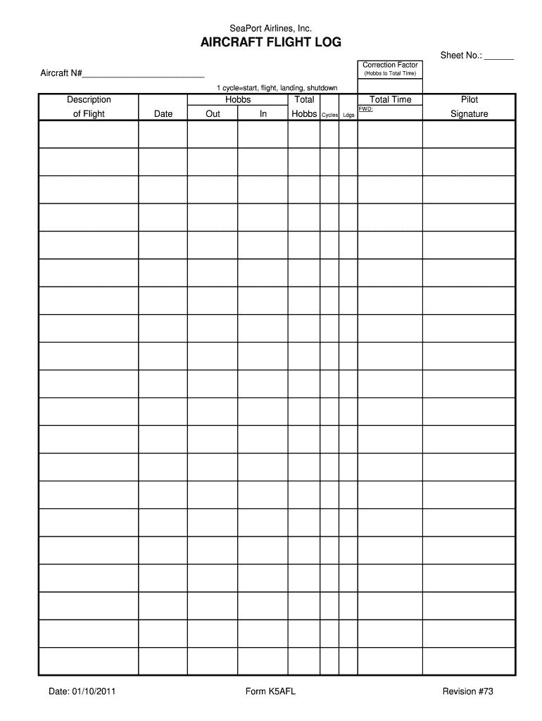 Aircraft Logbook Pdf Fill Online Printable Fillable Blank PdfFiller