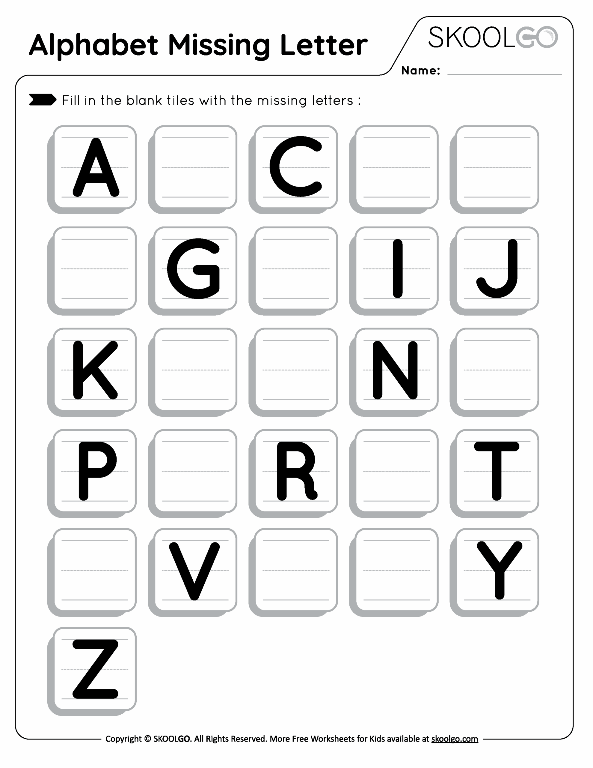 Blank Alphabet Chart Free Printable