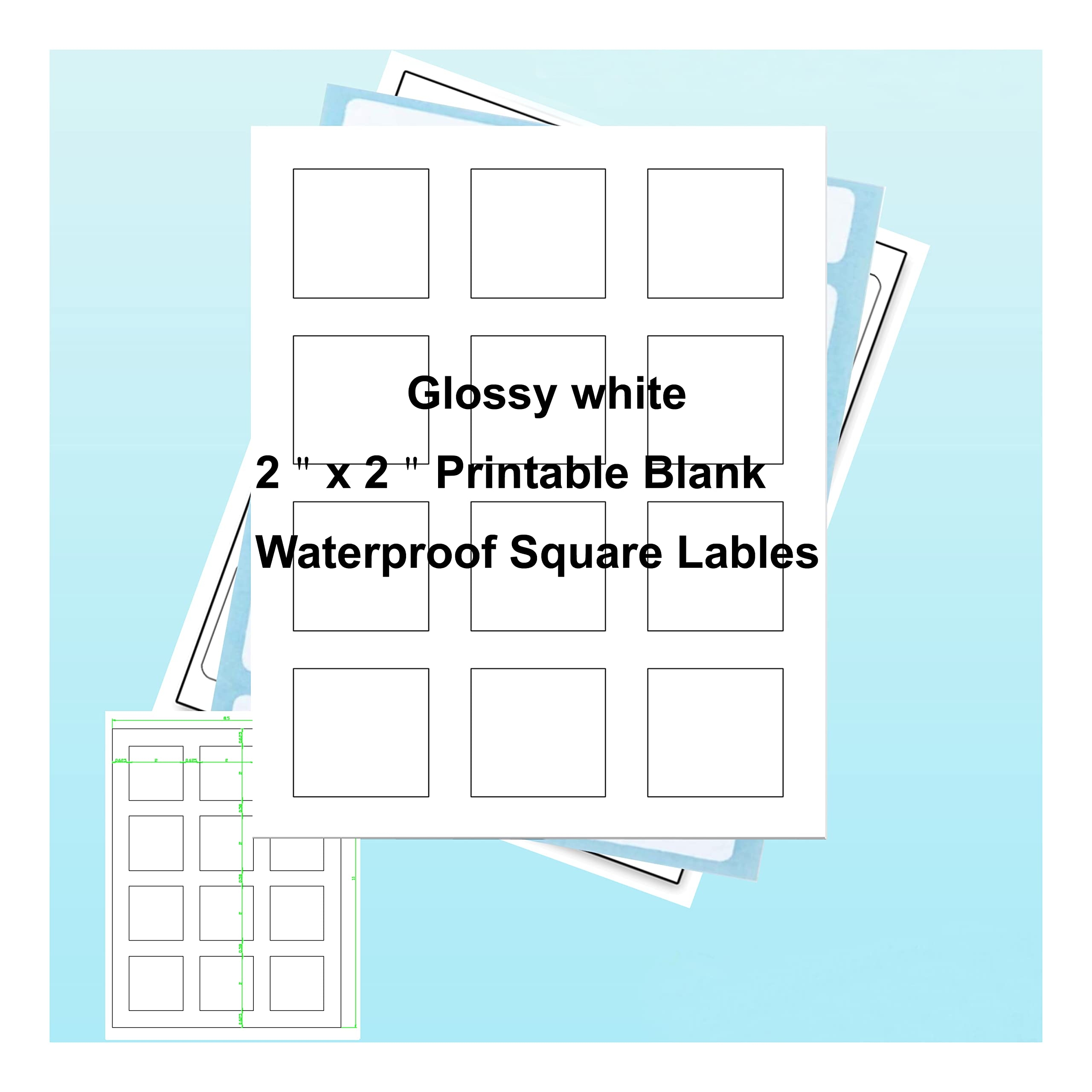 Amazon 2 X 2 Inch Glossy White Waterproof Square Labels 240 Labels Printable Blank Bottle Labels Oil Resistant Jars Vinyl Labels For Inkjet Laser Printer Office Products