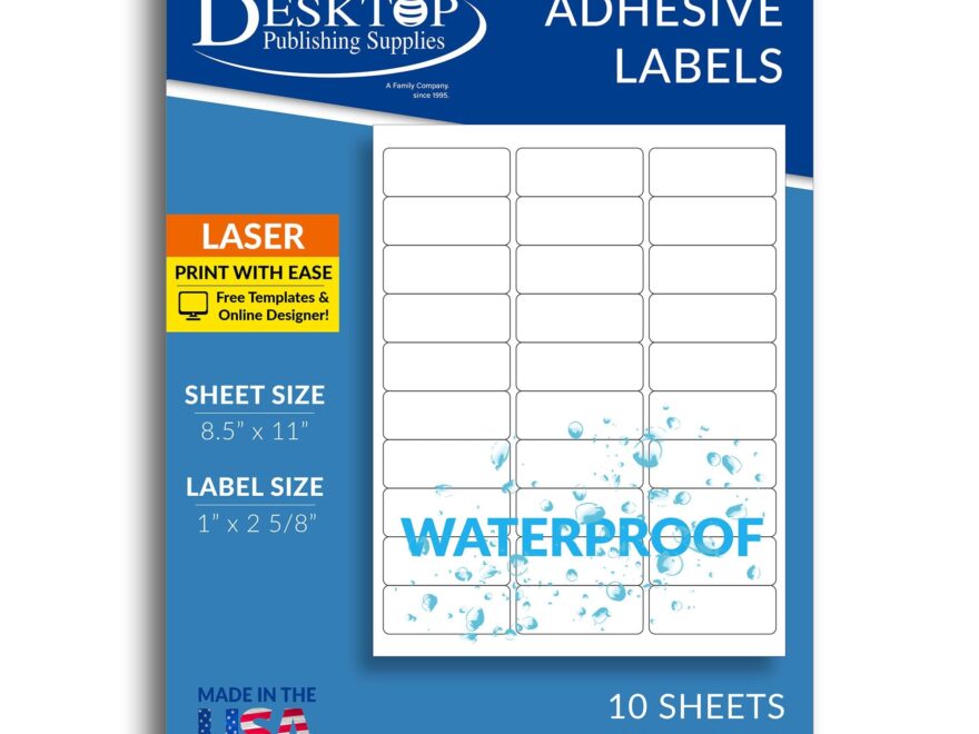 Amazon 300 Printable Waterproof Labels 1 X 2 5 8 10 Sheets 30 Per Page Blank Polyester Weatherproof Shipping Address Labels For Laser Printers Office Products