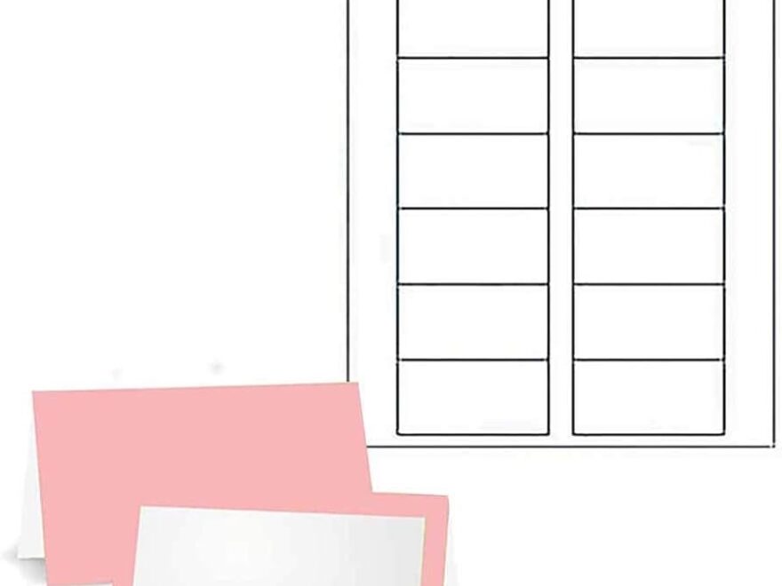 Amazon Blush Pink Place Cards Tent Style Individual Or Printable Printer Labels Stationery Party And Event Supplies Individual Cards With White Inkjet Laser Printer Labels Home Kitchen