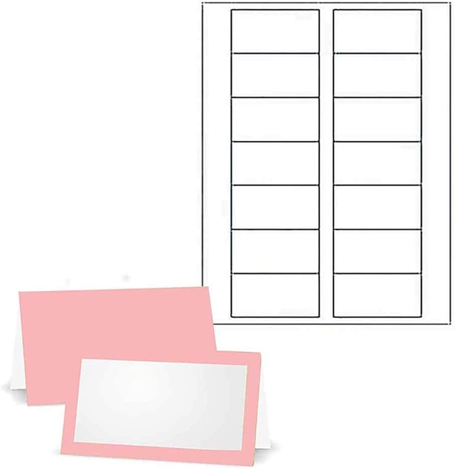 Amazon Blush Pink Place Cards Tent Style Individual Or Printable Printer Labels Stationery Party And Event Supplies Individual Cards With White Inkjet Laser Printer Labels Home Kitchen