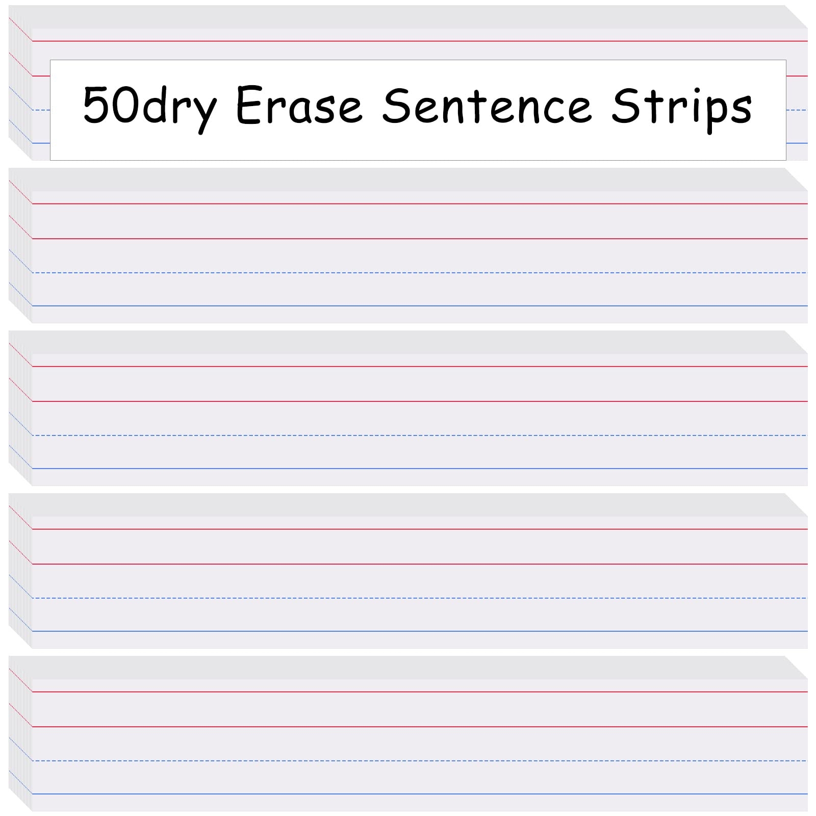 Amazon Cindeer 50 Sheet Dry Erase Sentence Strips For Teacher Ruled Sentence Strips Word Writing Strips 16 X 3 Inches White Sentence Strips For Teachers Students Educators Supplies Office Products
