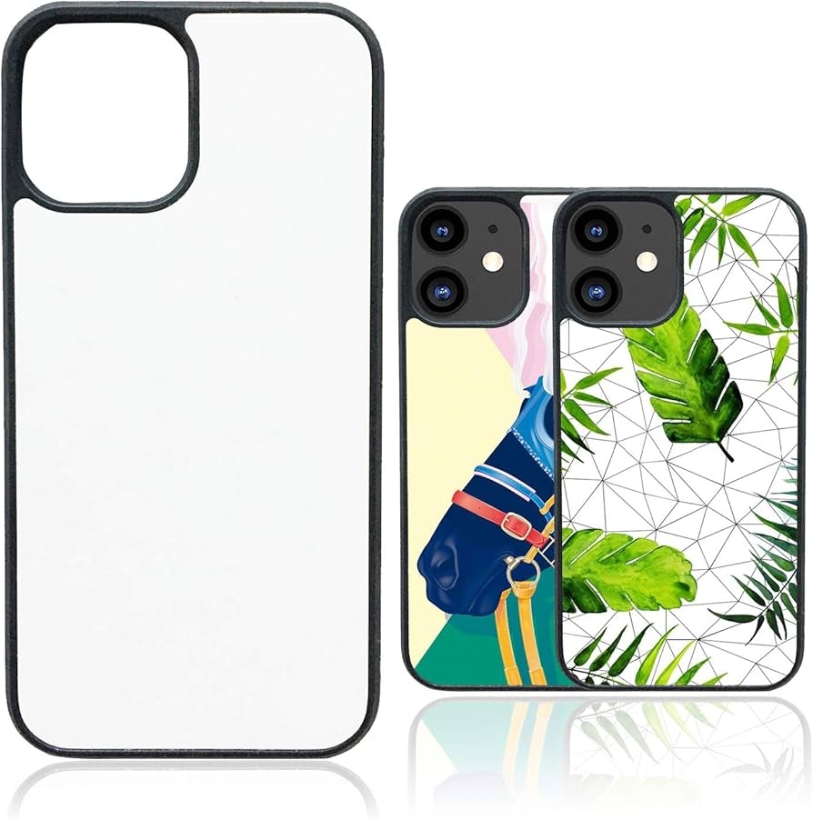 Amazon JUSTRY 10PCS Sublimation Blanks Phone Case Covers Compatible With Apple IPhone 12 Mini 5 4 Inch 2020 Blank Printable Phone Case For DIY Customize Heat Press Soft Rubber Slim Case Black Cell
