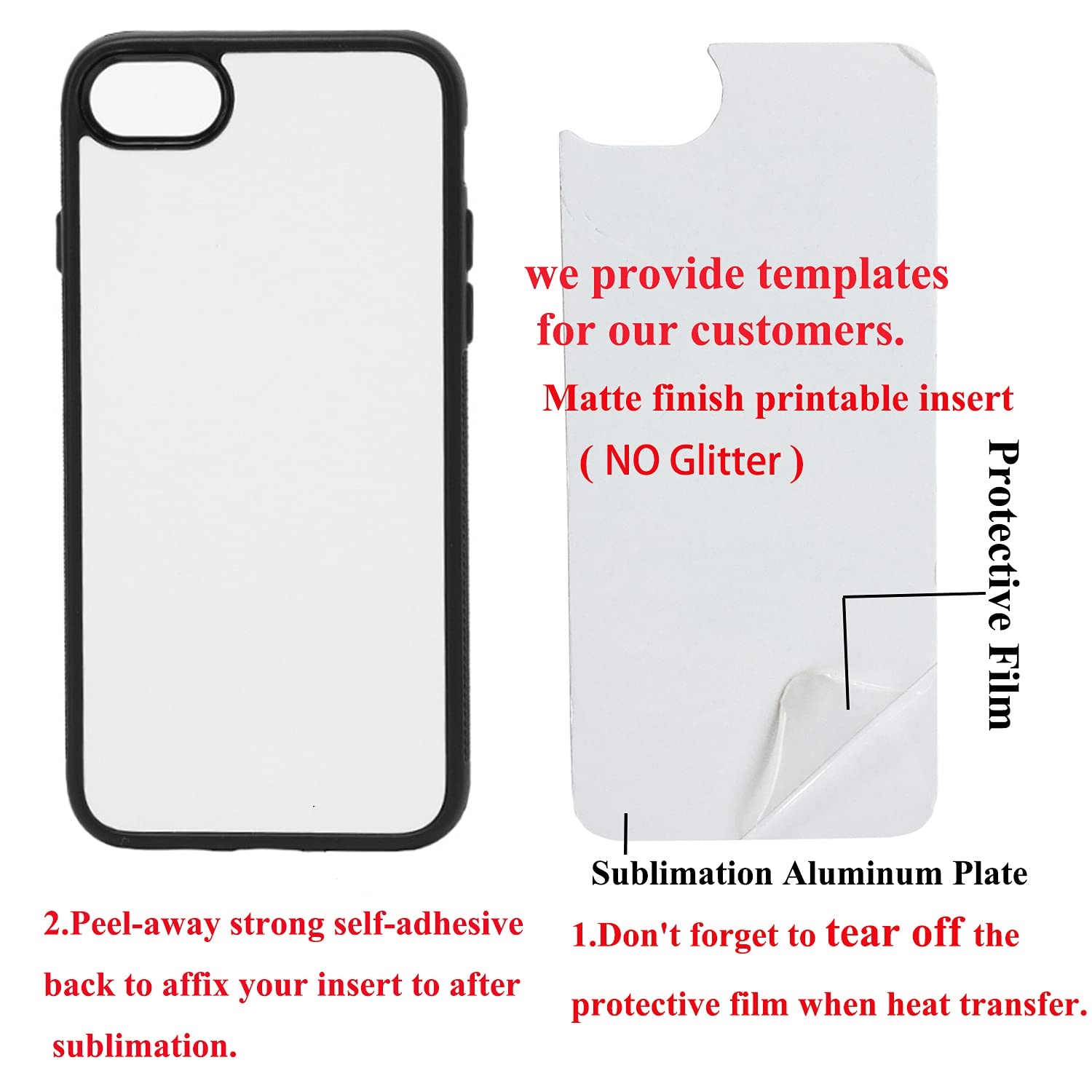 Amazon JUSTRY 5 PCS Sublimation Blanks 2D Phone Case Covers Soft Rubber Compatible With IPhone 7 8 Plus 5 5 Blank Cell Phone Protective Personalized Phone Case NO Glitter Finish Cell Phones Accessories