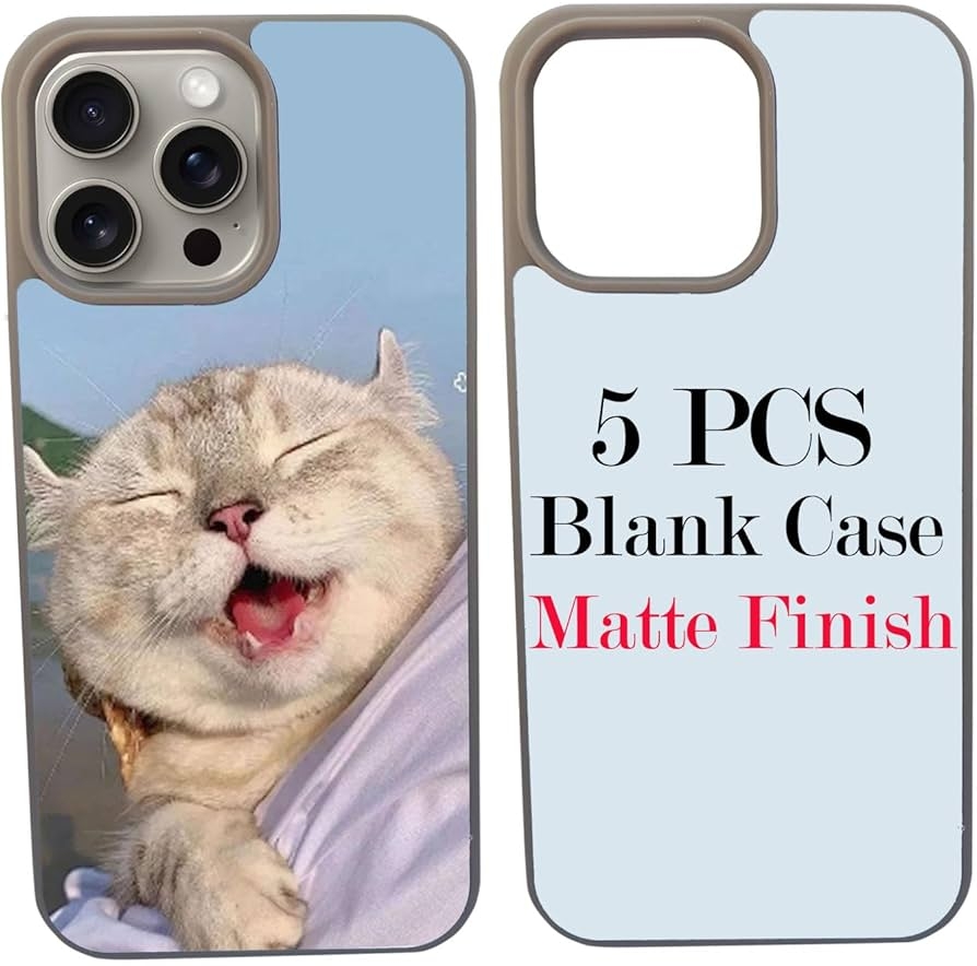Amazon JUSTRY 5PCS Sublimation Blanks Phone Case Cover Printable Phone Case Designed For IPhone 15 Pro Max Soft Rubber Aluminum Insert Custom Printable Anti Slip Shockproof Protective Cover Apricot Gray Cell Phones 