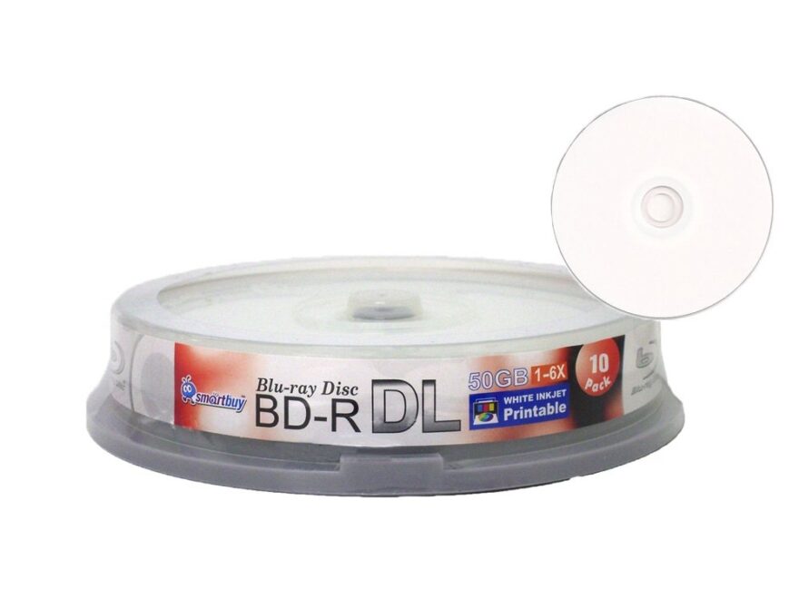 Amazon Smartbuy 50gb 6X Blu ray Bd r Dl Dual Layer Blank White Inkjet Printable Recordable Media Disc Spindle 10 Disc Electronics