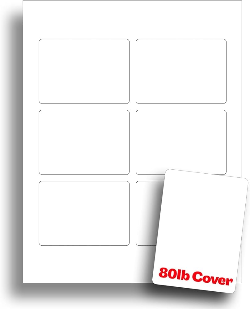 Amazon White Printable Playing Card Paper Blank Playing Cards For Inkjet Laser Printers Heavyweight 80lb Cover 20 Sheets 120 Blank Playing Cards