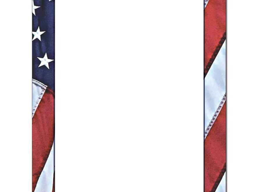 American Flag Letterhead Flag Border Stationery Paper