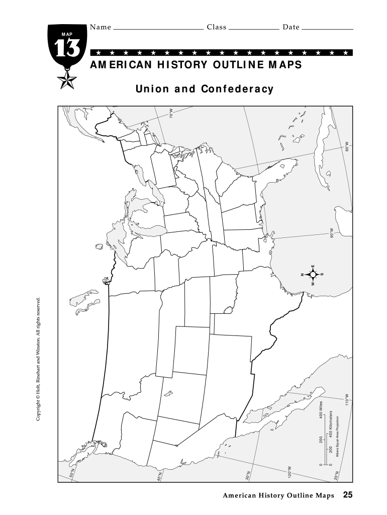 Blank Printable Civil War Map