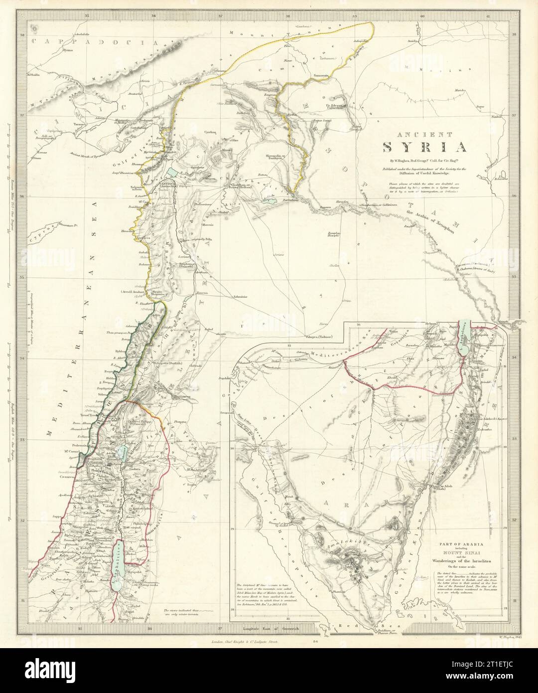 ANCIENT SYRIA Levant Sinai Wanderings Of The Israelites SDUK 1846 Old Map Stock Photo Alamy