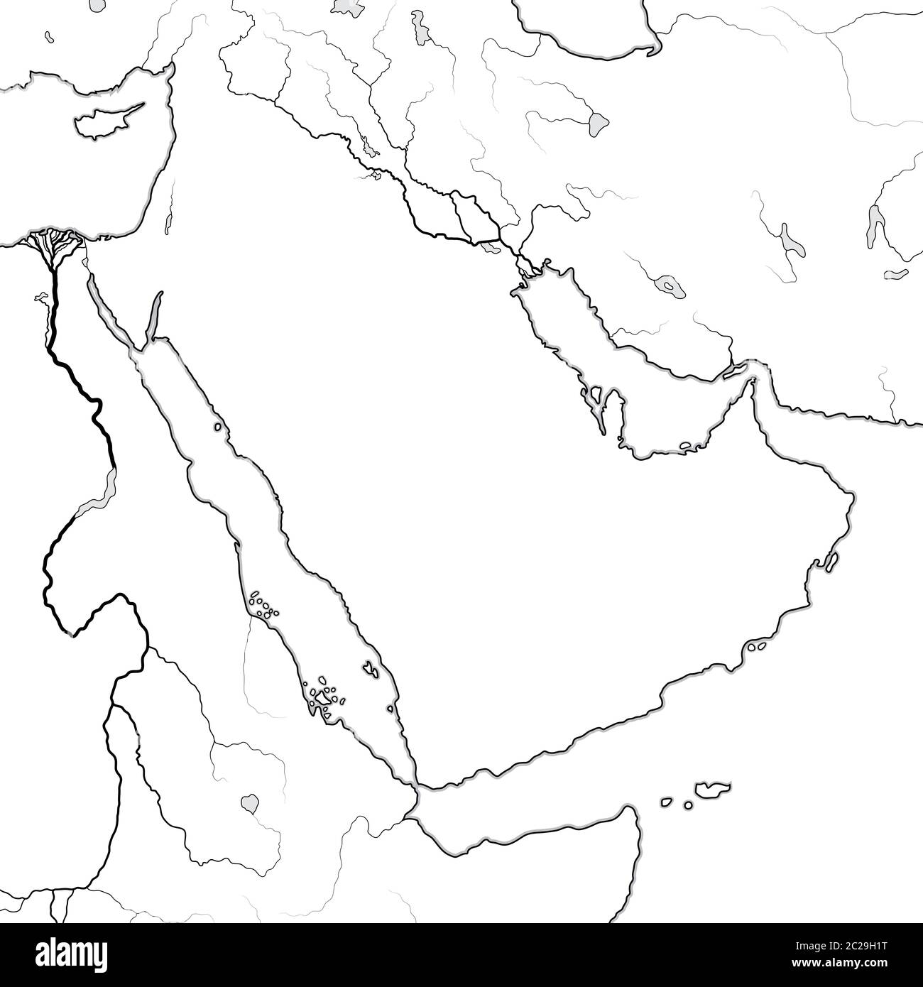 Arabian Peninsula Map Cut Out Stock Images Pictures Alamy