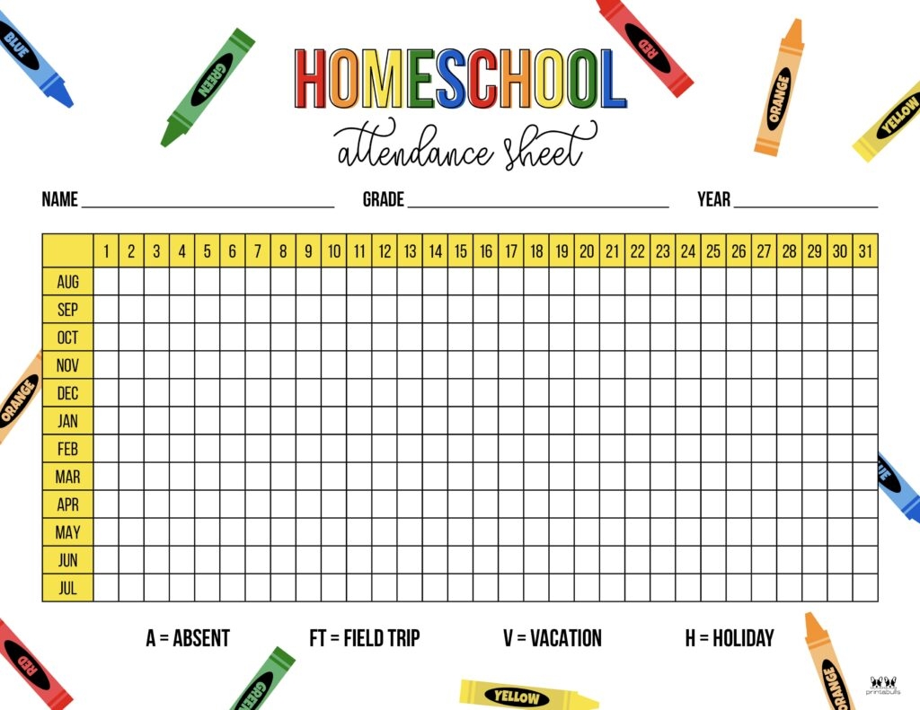 Blank Attendance Tracker Printables Free