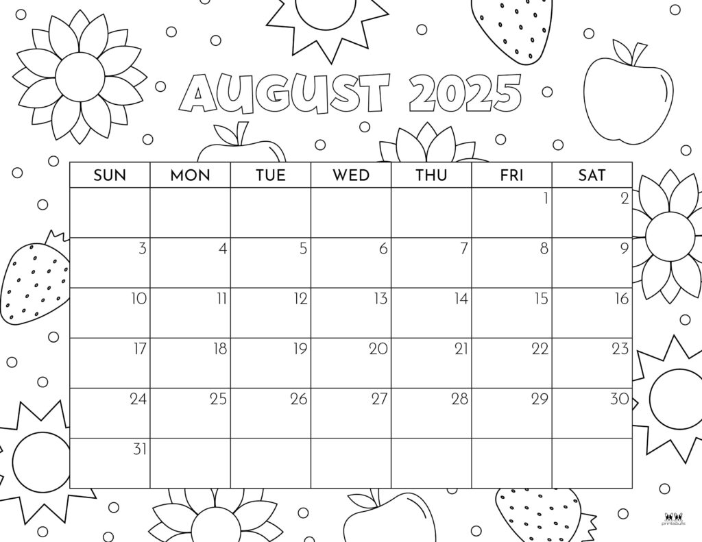 Blank Calendar August 2025