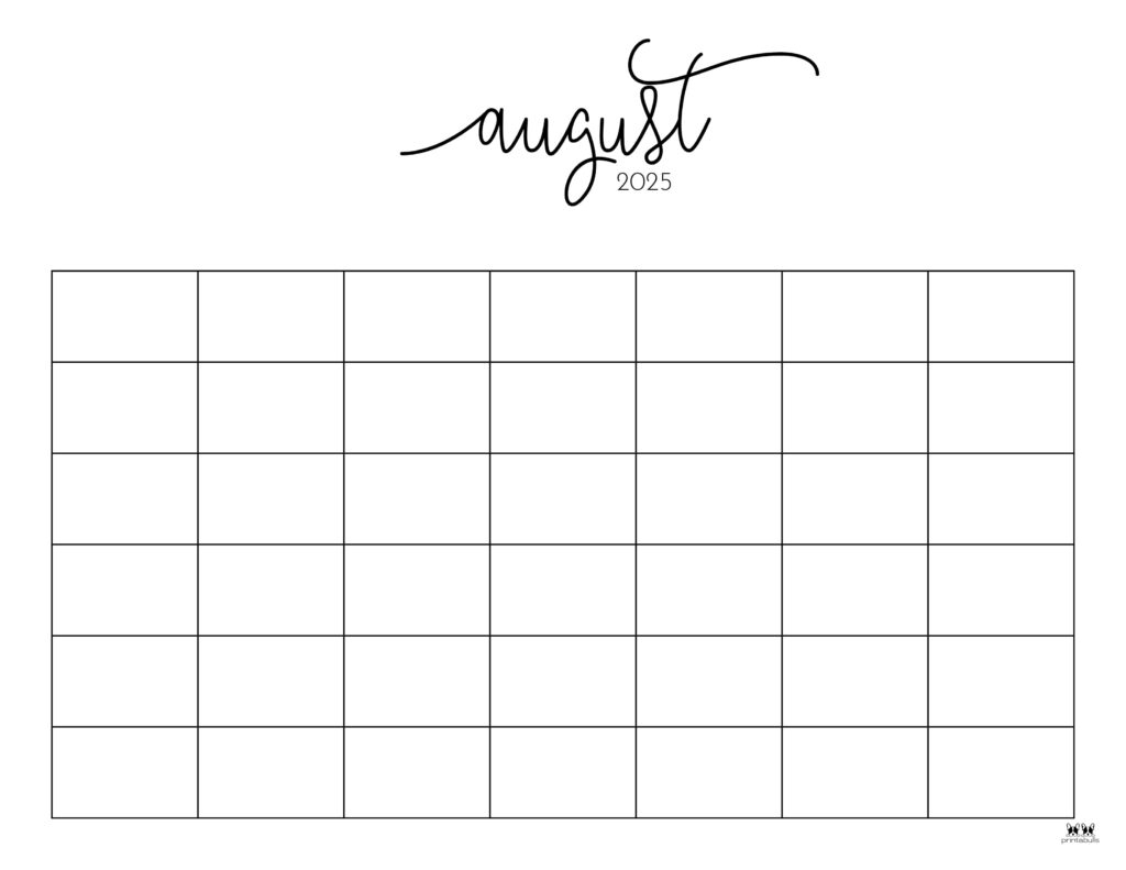 August 2025 Calendars 107 FREE Printables Printabulls