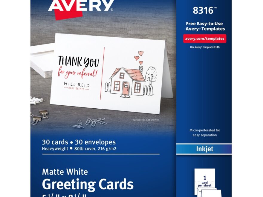 Avery Printable Greeting Cards With Envelopes Half Fold 5 5 X 8 5 Matte White 30 Blank Greeting Cards For Inkjet Printers 8316 Michaels