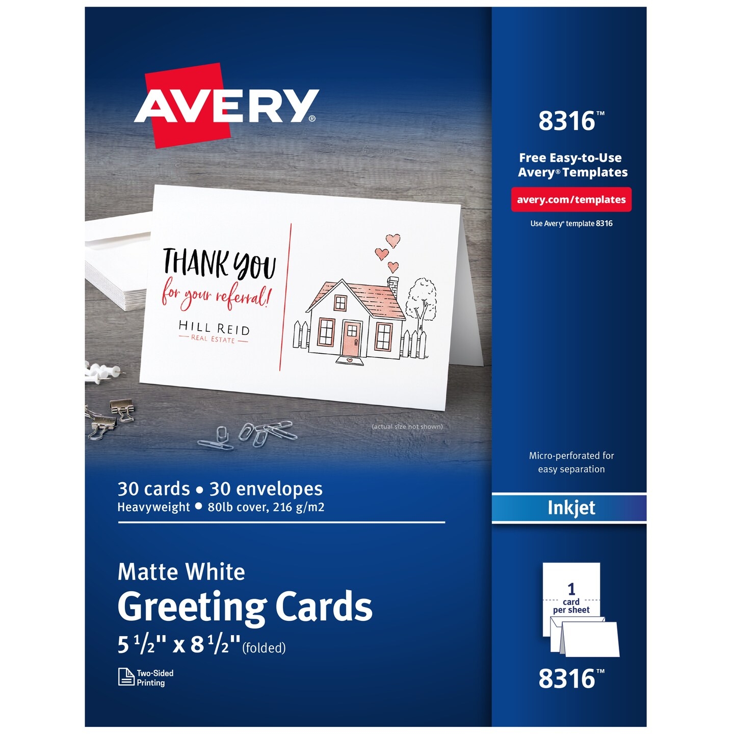 Avery Printable Greeting Cards With Envelopes Half Fold 5 5 X 8 5 Matte White 30 Blank Greeting Cards For Inkjet Printers 8316 Michaels