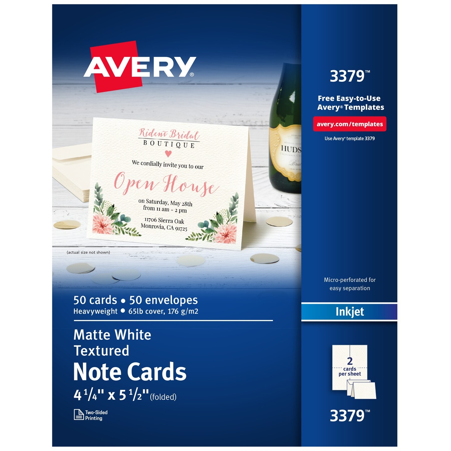 Avery Printable Note Cards With Envelopes 4 25 X 5 5 Textured White 50 Blank Note Cards For Inkjet Printers 3379 Michaels