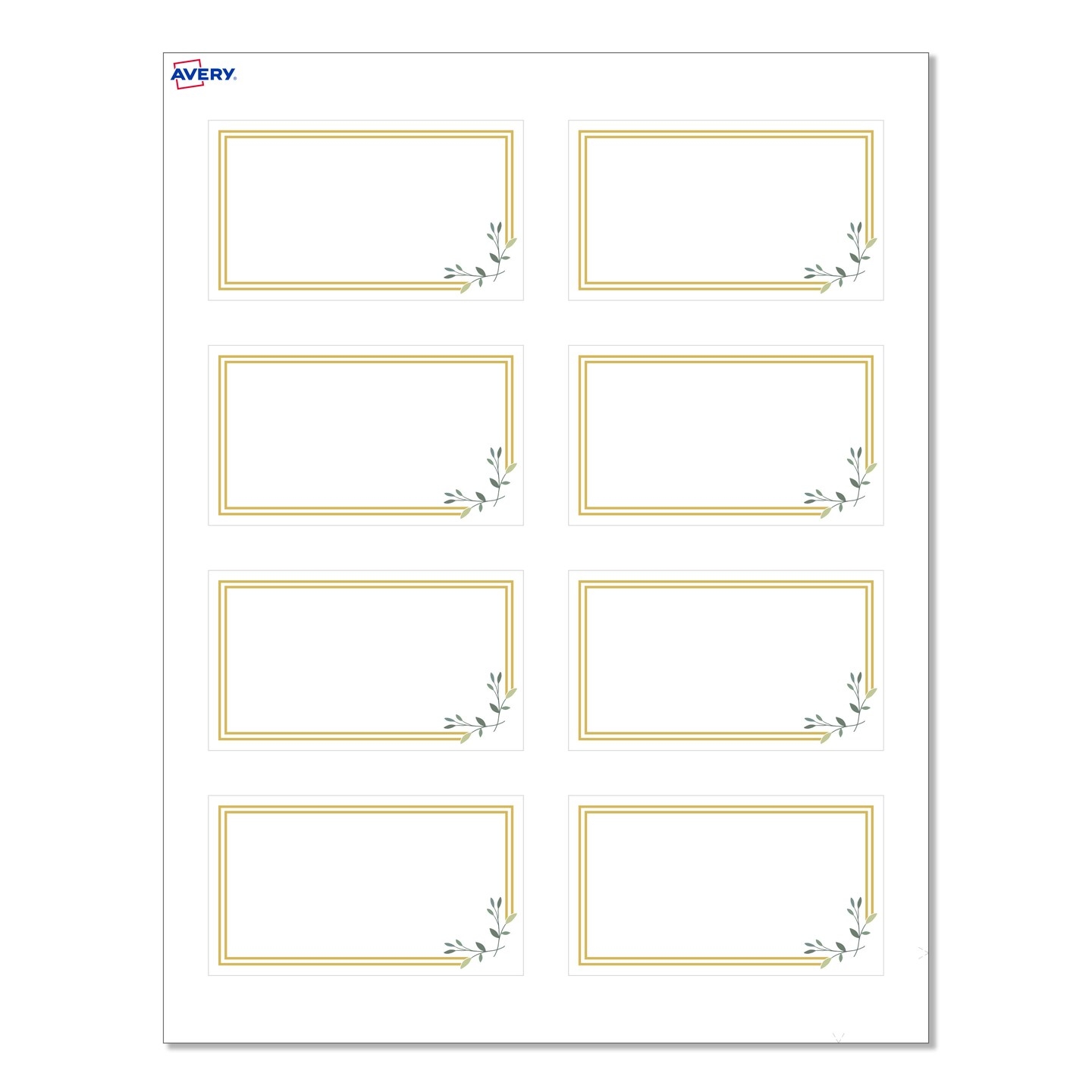 Avery Printable Rectangle Cards With Sure Feed Technology Double Gold Border With Florals Design 2 X 3 5 Matte White Cards Laser Inkjet 80 Total Great For Business Cards Michaels