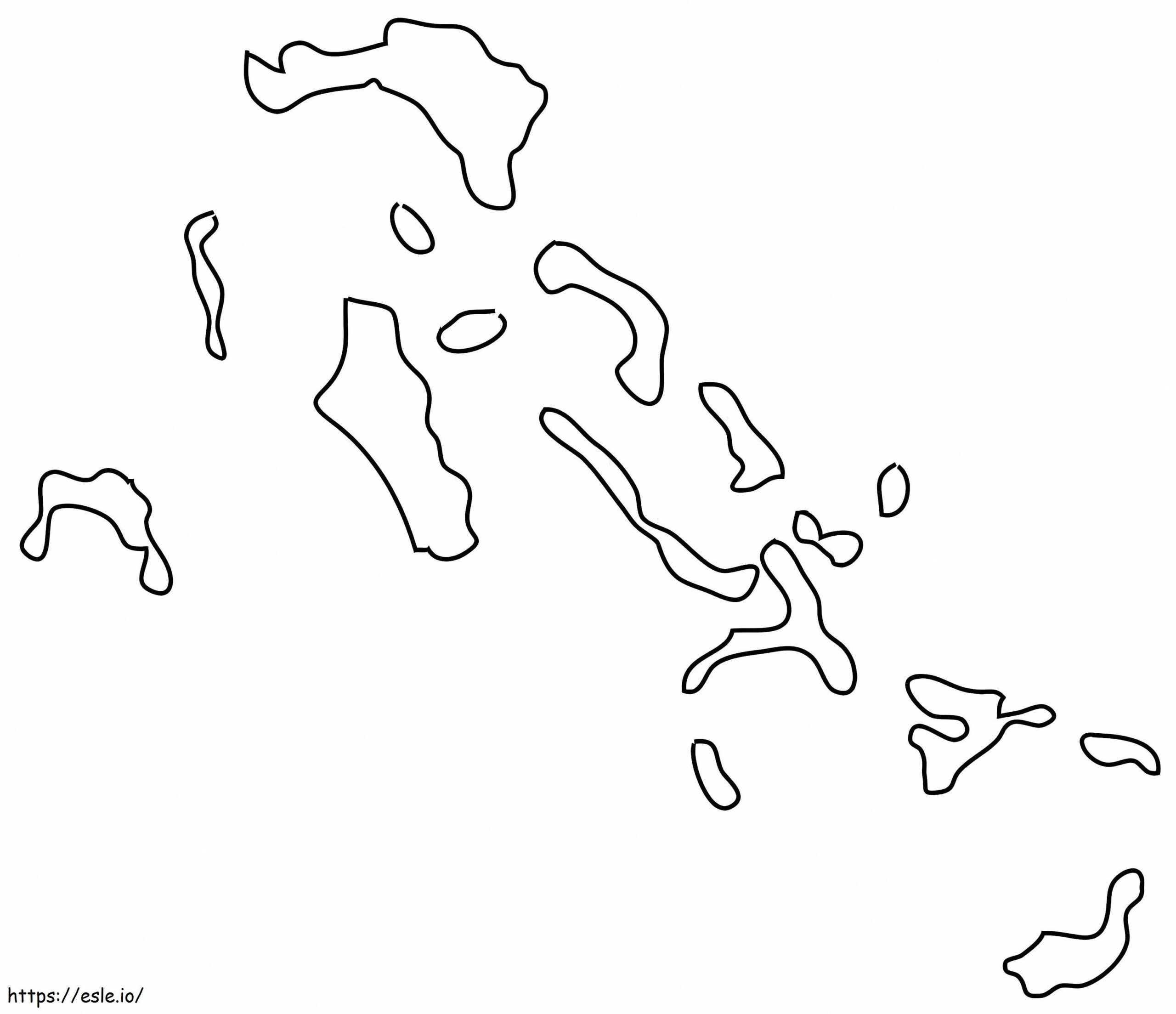 Bahamas Map Coloring Page