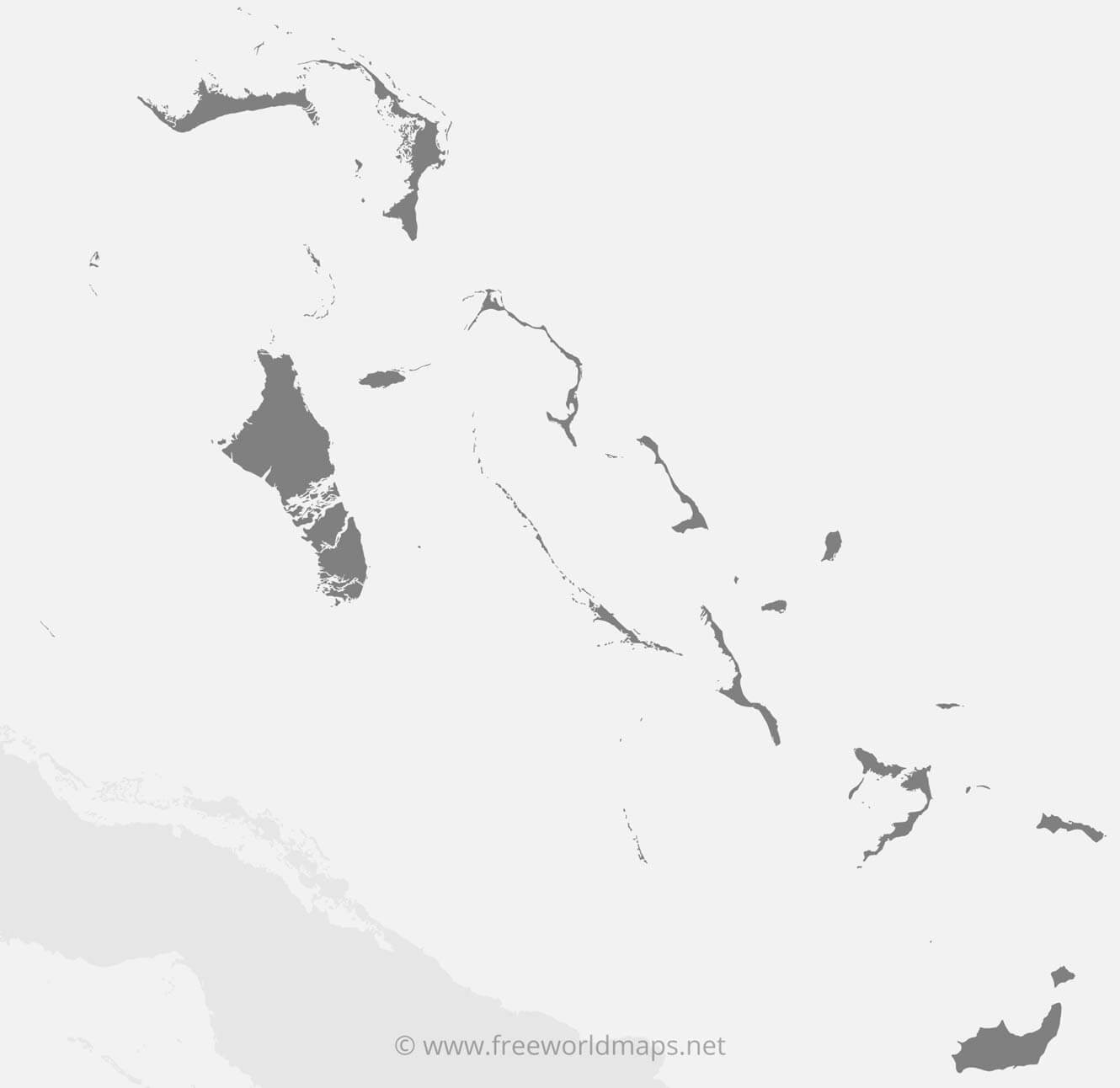 Blank Map Of Bahamas Printable
