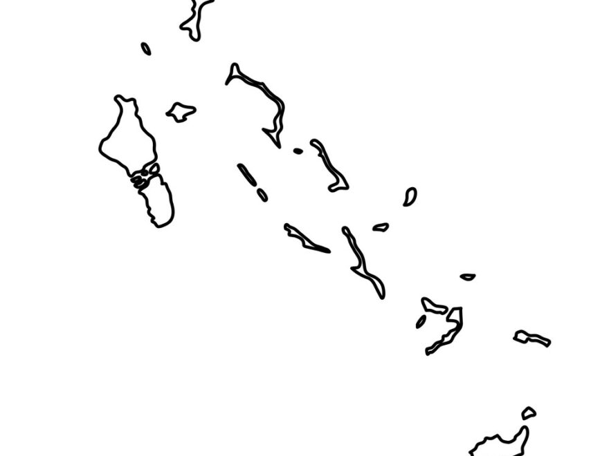 Bahamas Map Of Black Contour Curves On White Vector Image