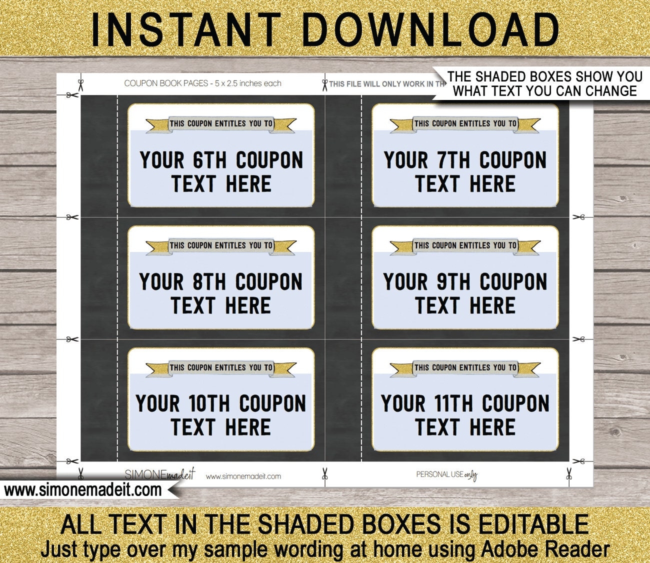 Free Blank Printable Birthday Coupons